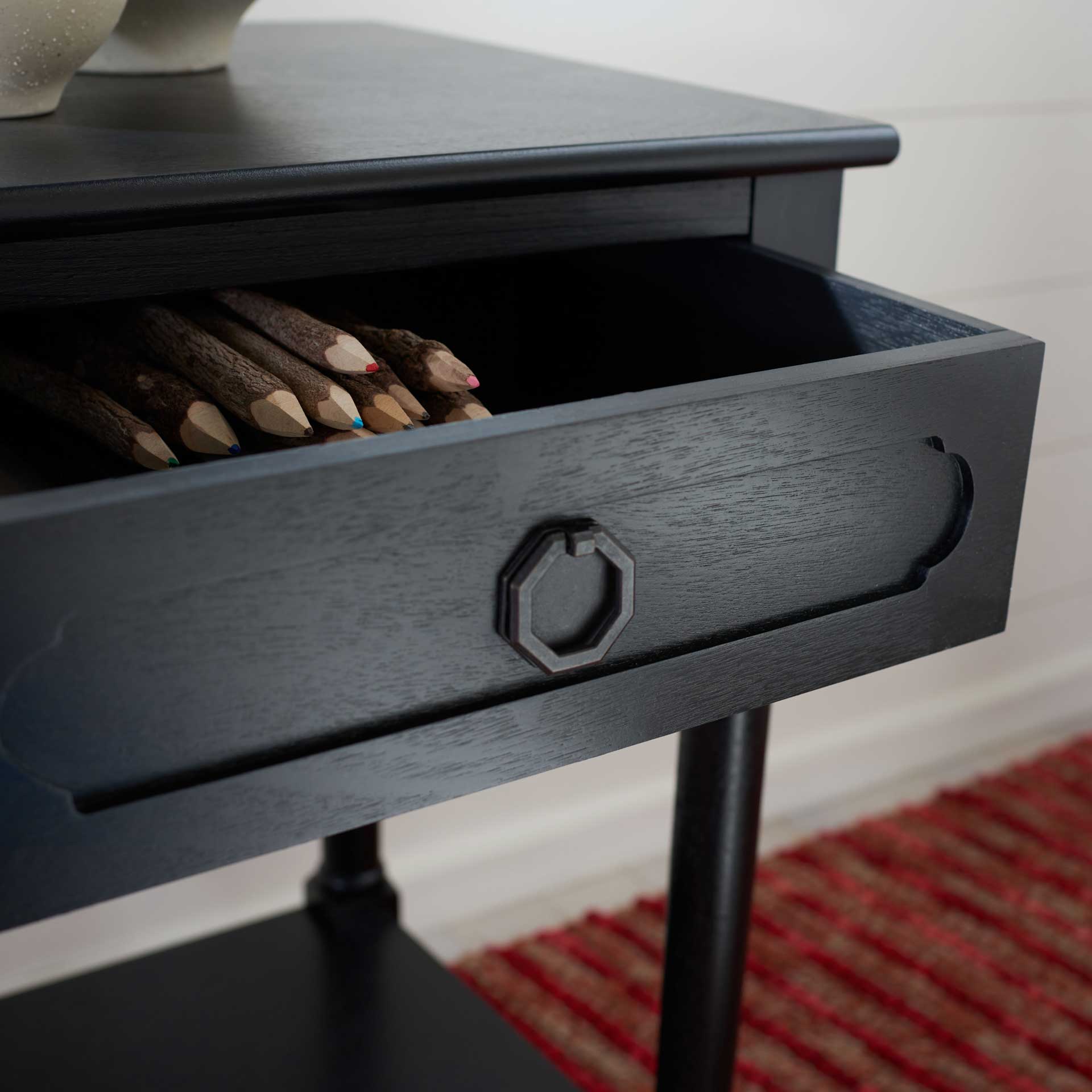 Alessa 1 Drawer Accent Table Black - Image 7