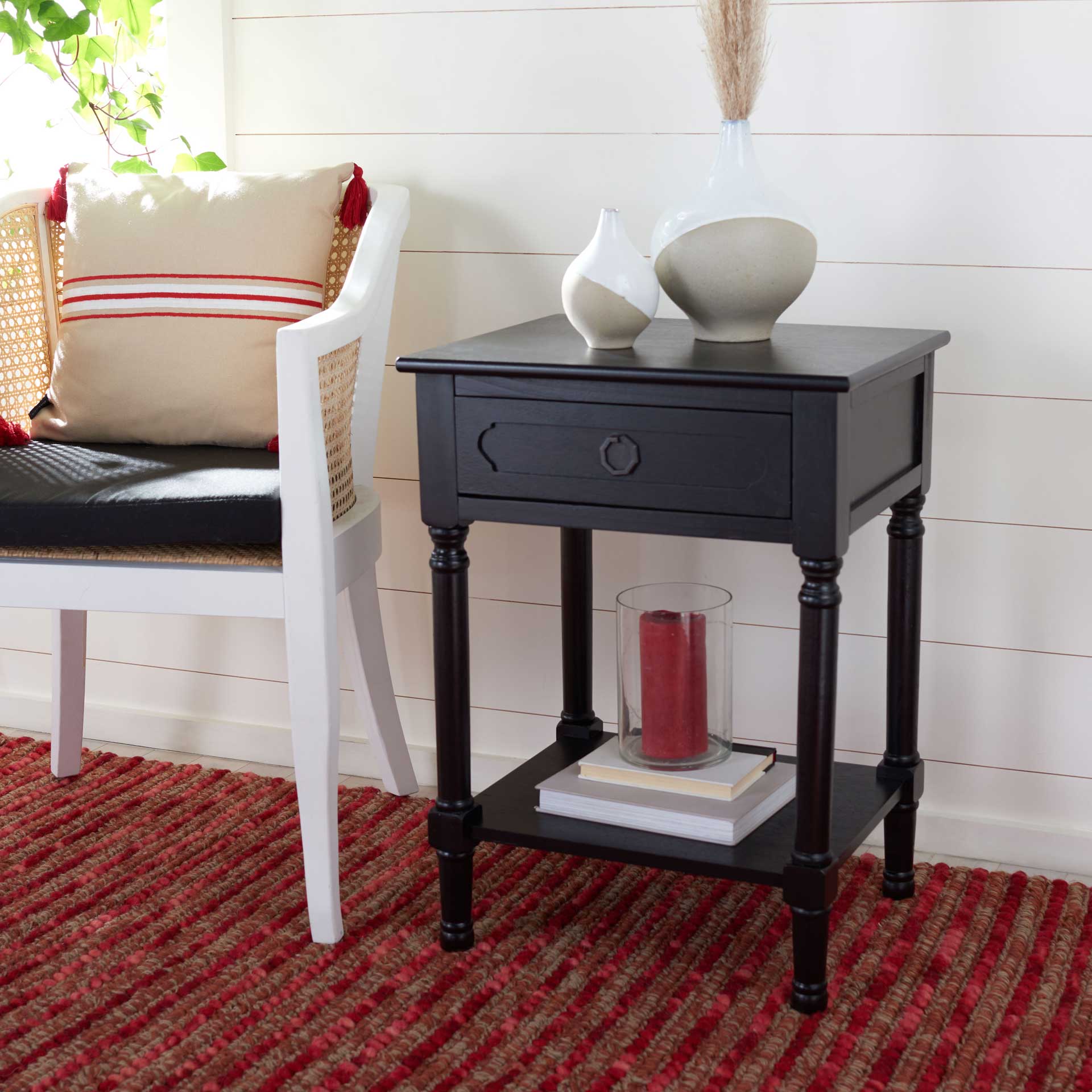 Alessa 1 Drawer Accent Table Black - Image 8