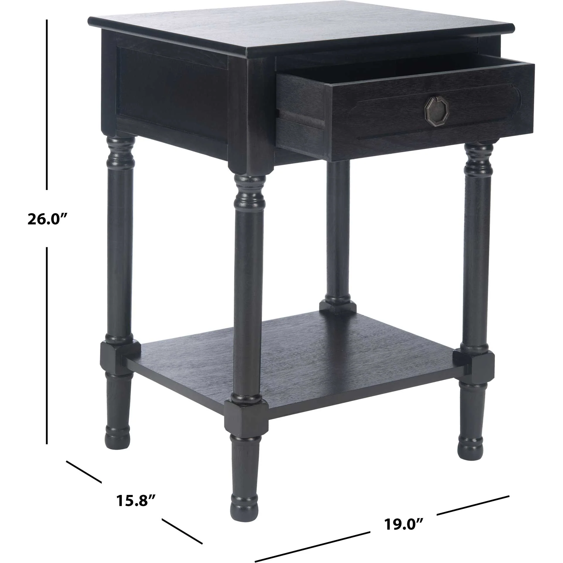Alessa 1 Drawer Accent Table Black - Image 9