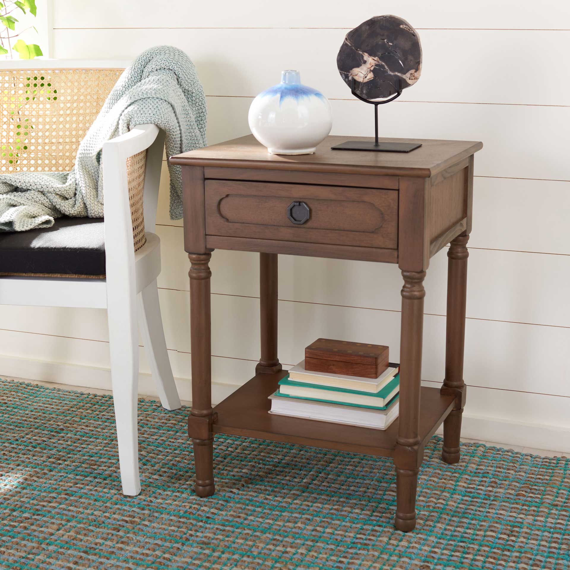 Alessa 1 Drawer Accent Table Brown - Image 8