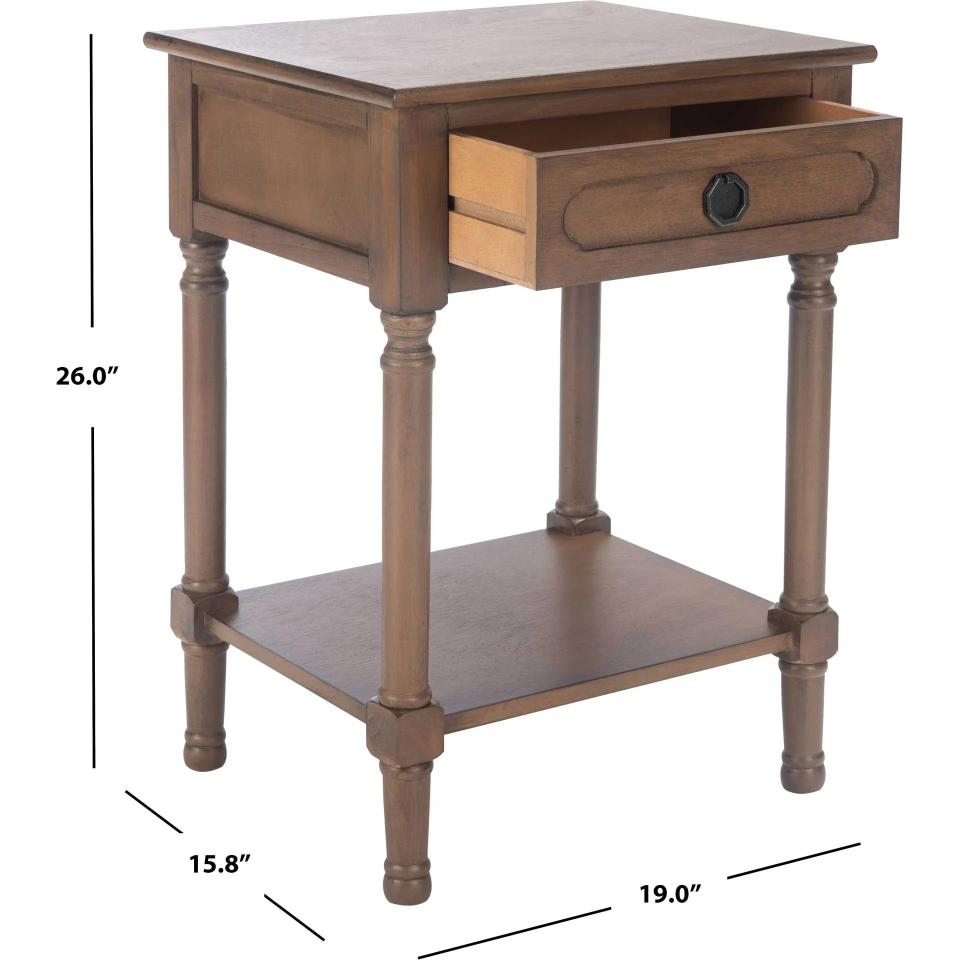 Alessa 1 Drawer Accent Table Brown - Image 9