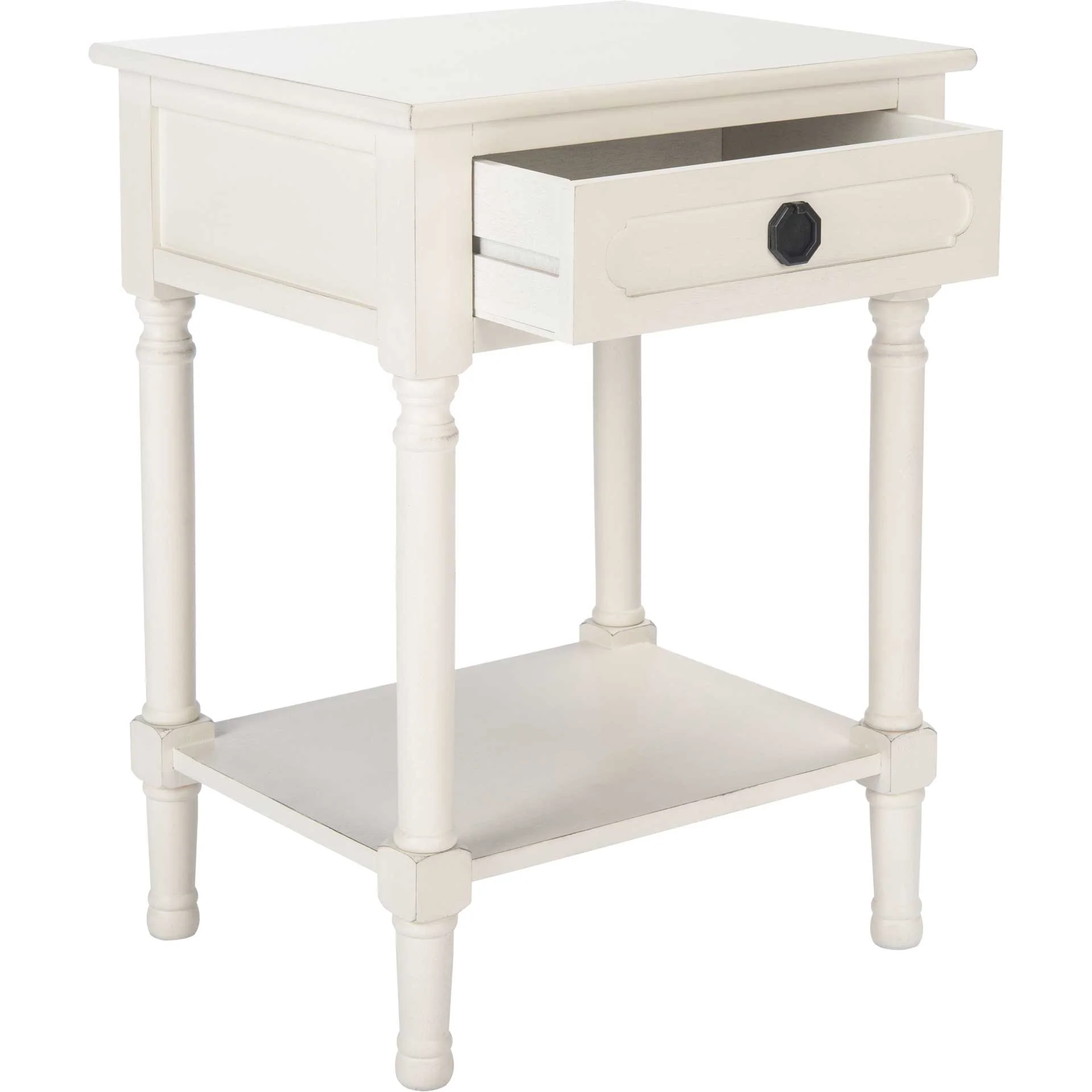Alessa 1 Drawer Accent Table Distressed White - Image 2