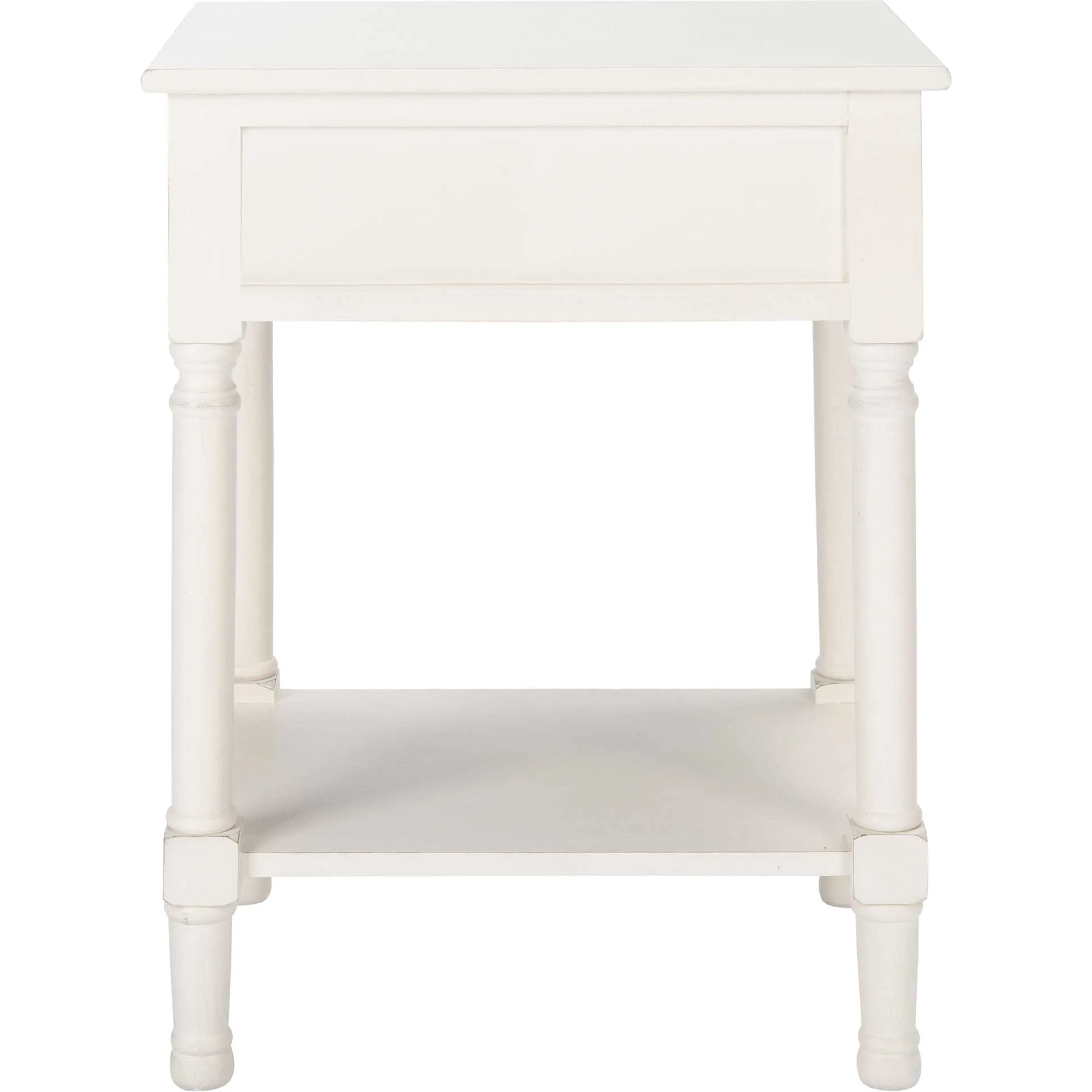 Alessa 1 Drawer Accent Table Distressed White - Image 4