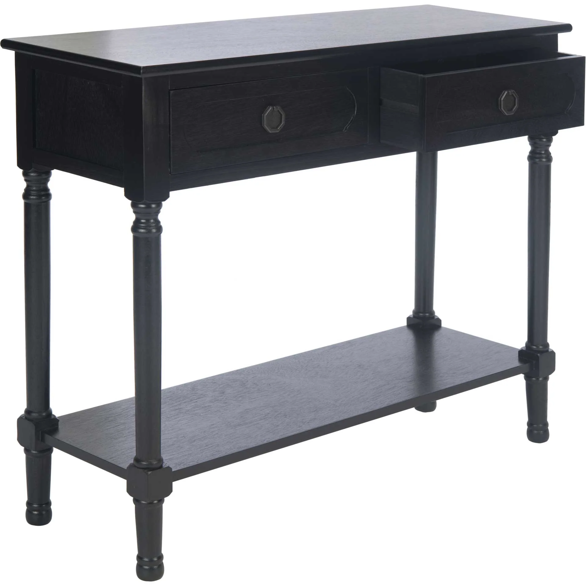 Alessa 2 Drawer Console Table Black - Image 2