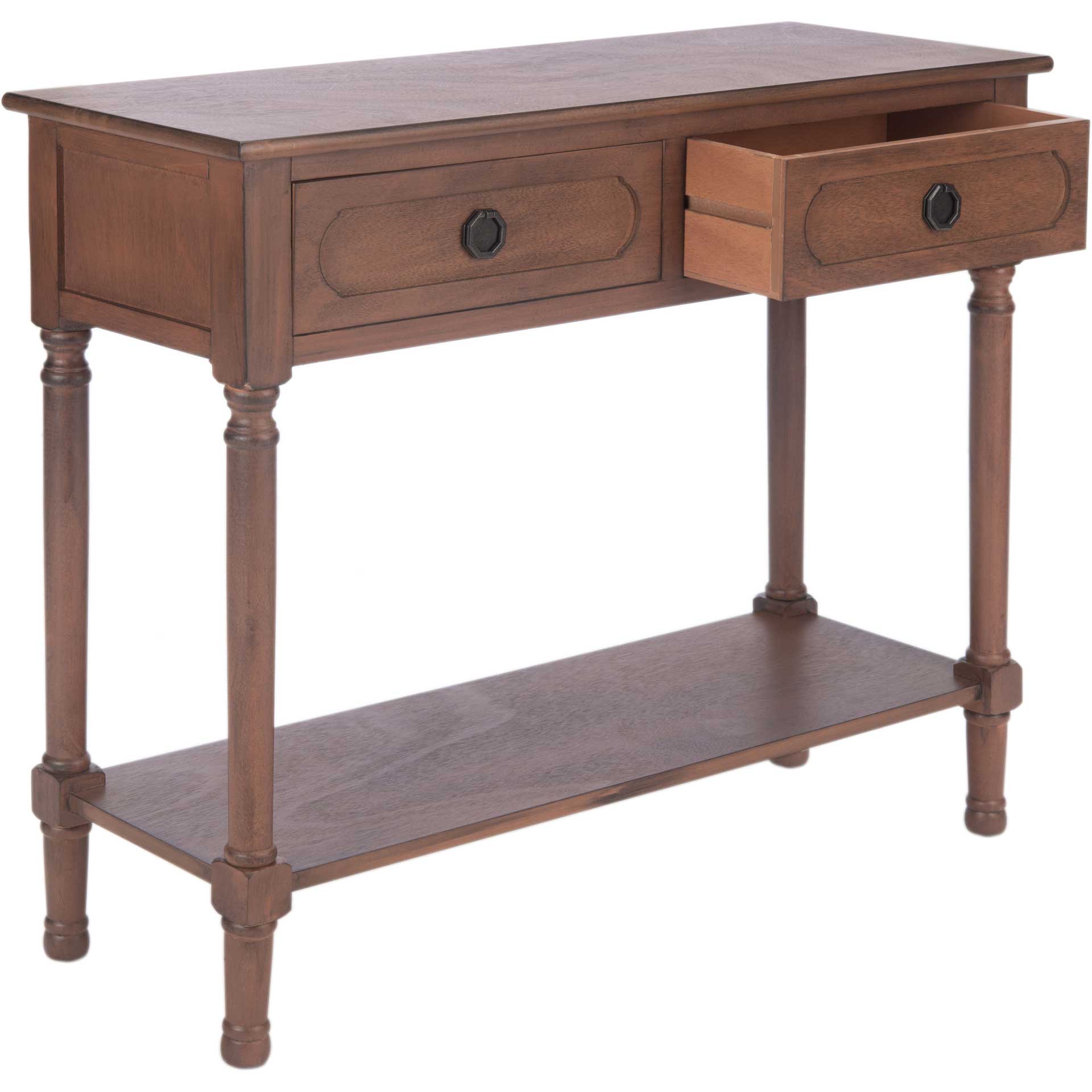 Alessa 2 Drawer Console Table Brown - Image 2