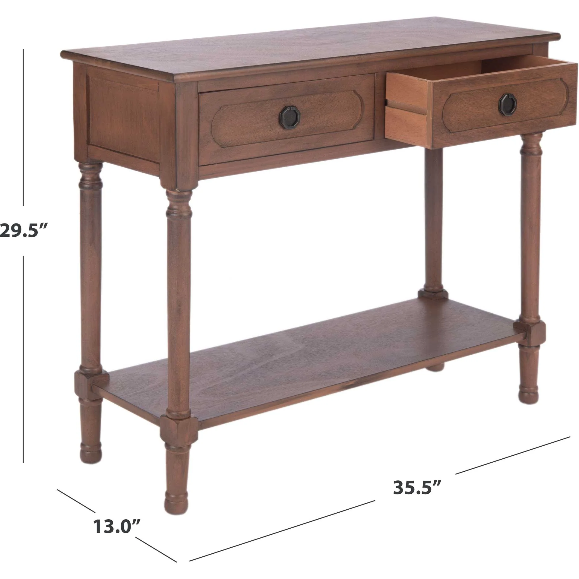 Alessa 2 Drawer Console Table Brown - Image 9