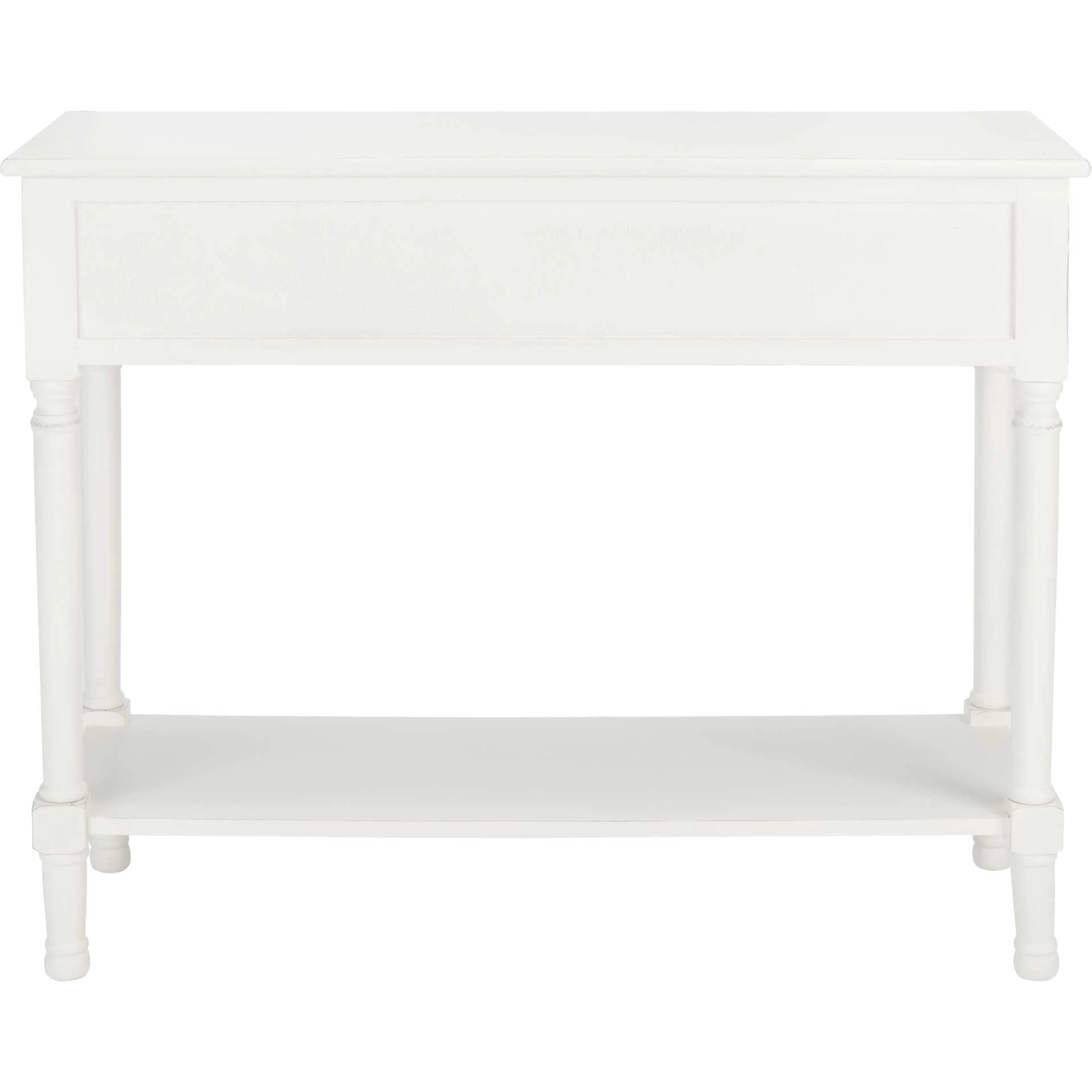 Alessa 2 Drawer Console Table Distressed White - Image 4