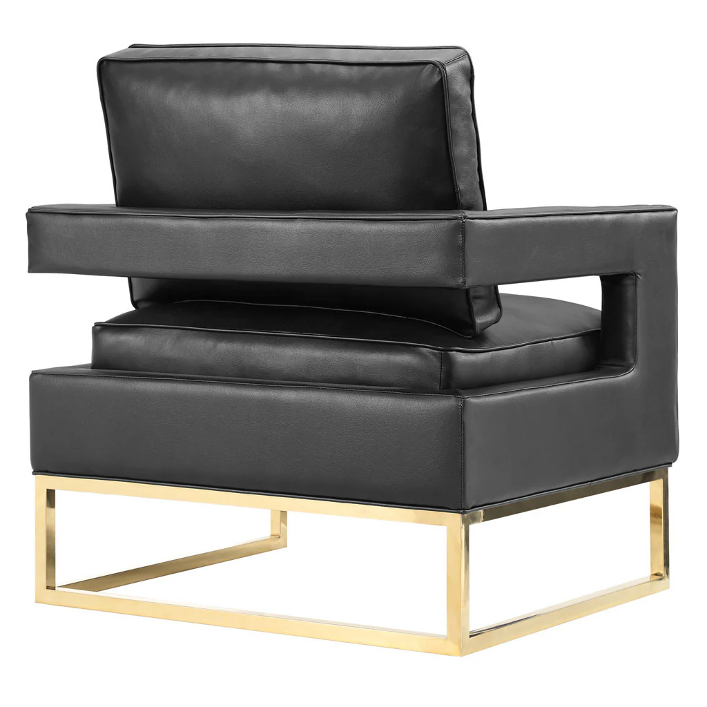 Alex Leather Chair Black - Image 3