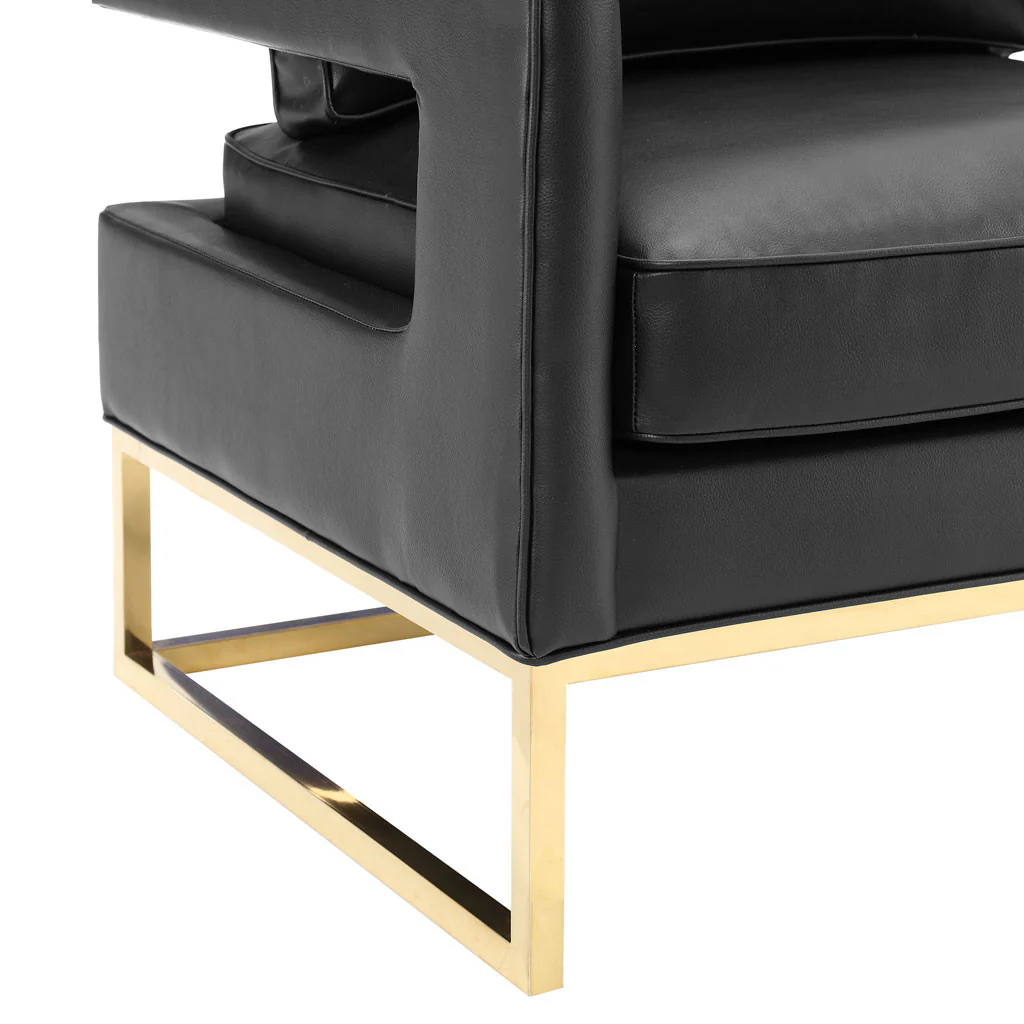Alex Leather Chair Black - Image 4