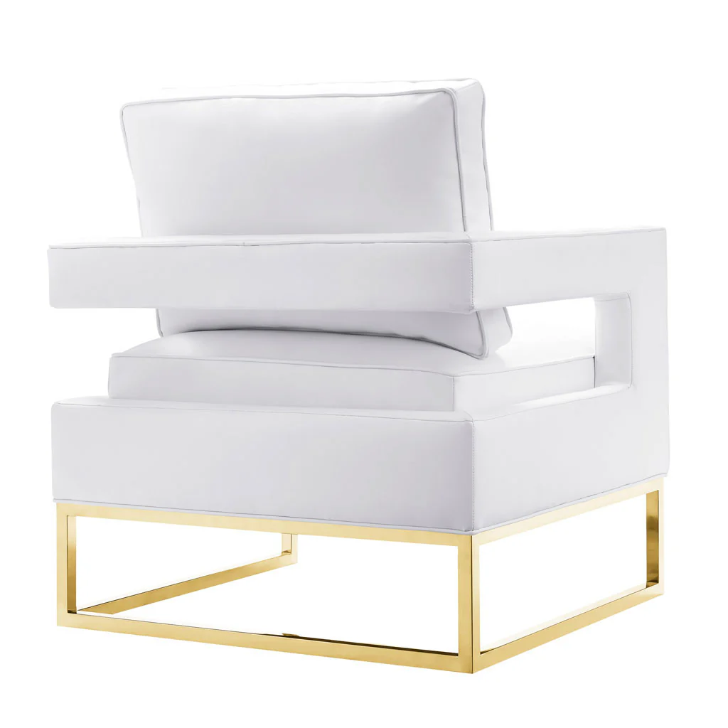 Alex Leather Chair White - Image 3