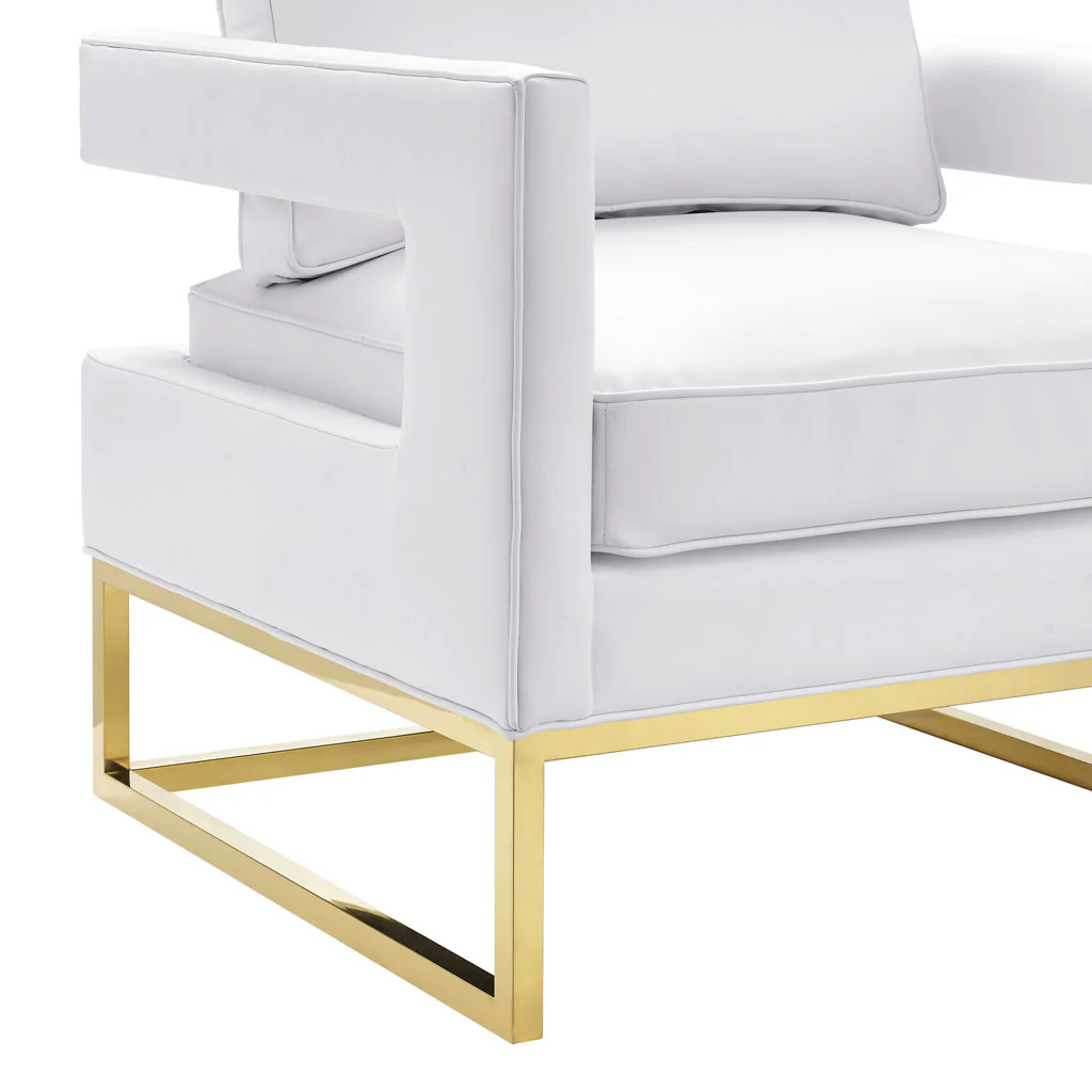 Alex Leather Chair White - Image 4