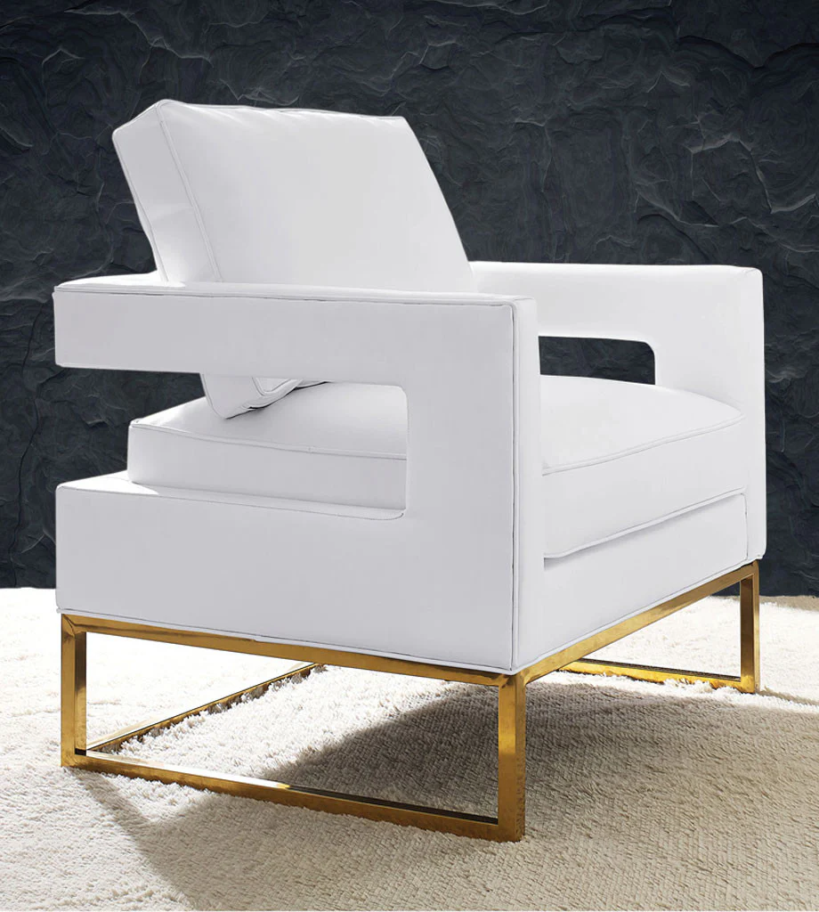 Alex Leather Chair White - Image 5