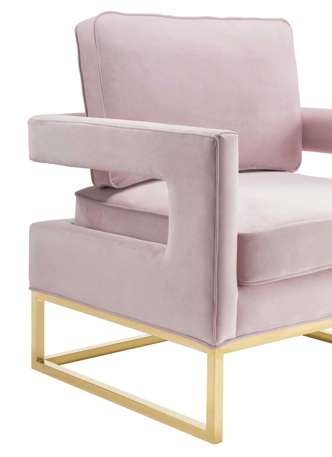 Alex Velvet Chair Blush - Image 3