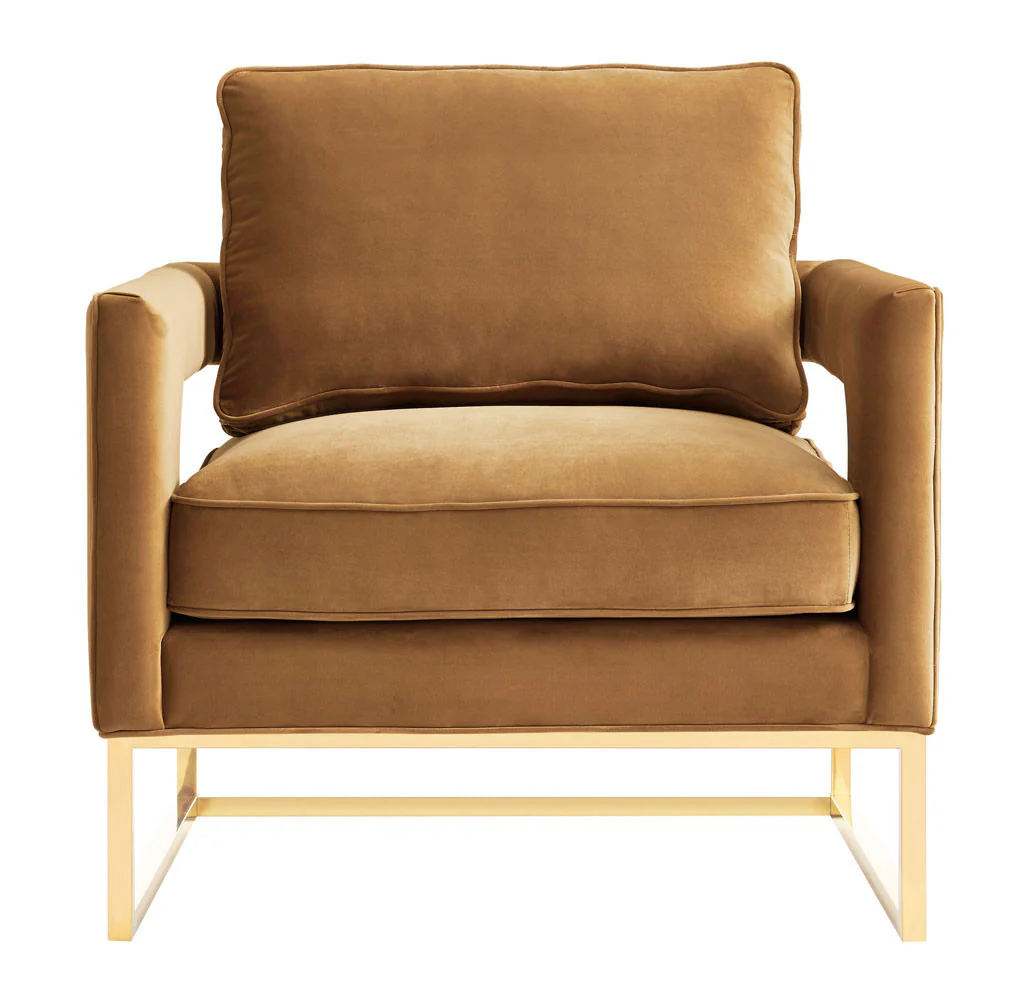 Alex Velvet Chair Cognac - Image 2