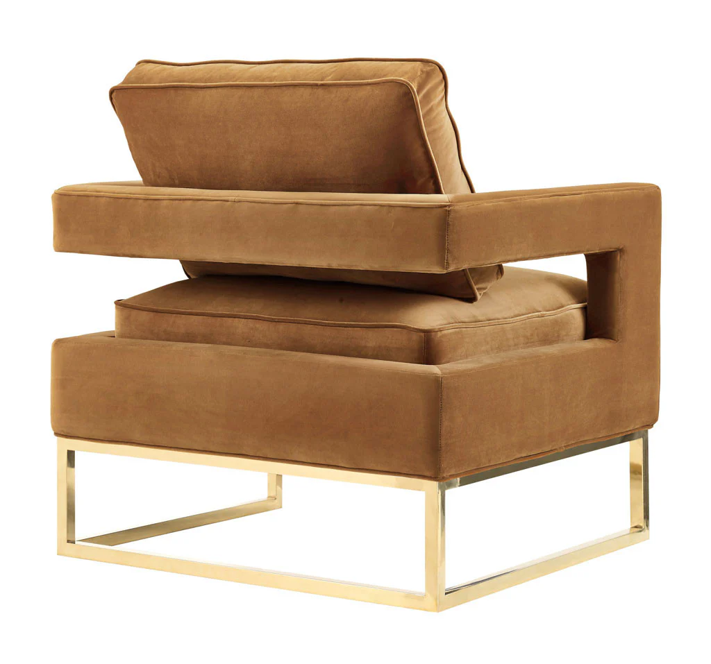 Alex Velvet Chair Cognac - Image 3