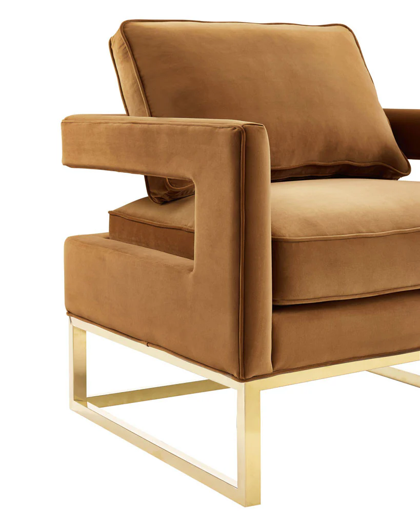 Alex Velvet Chair Cognac - Image 4