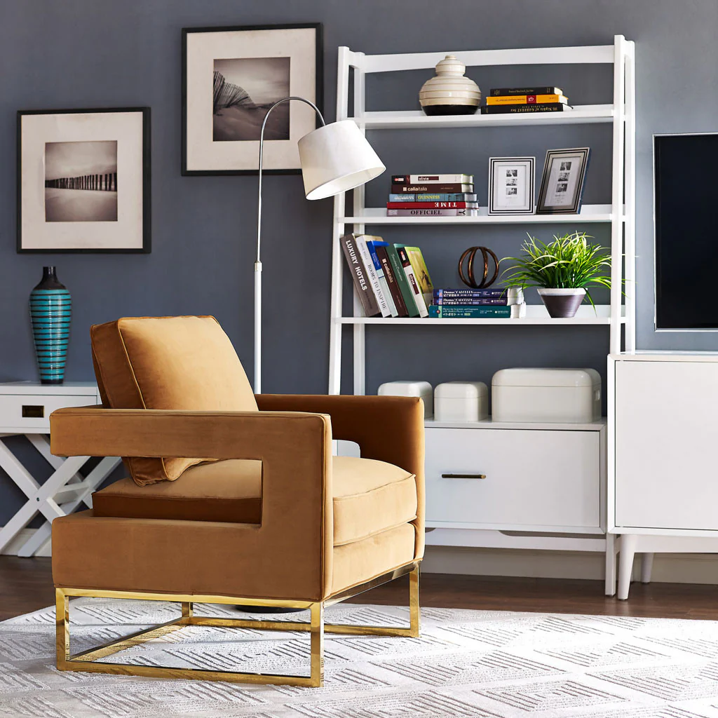 Alex Velvet Chair Cognac - Image 5