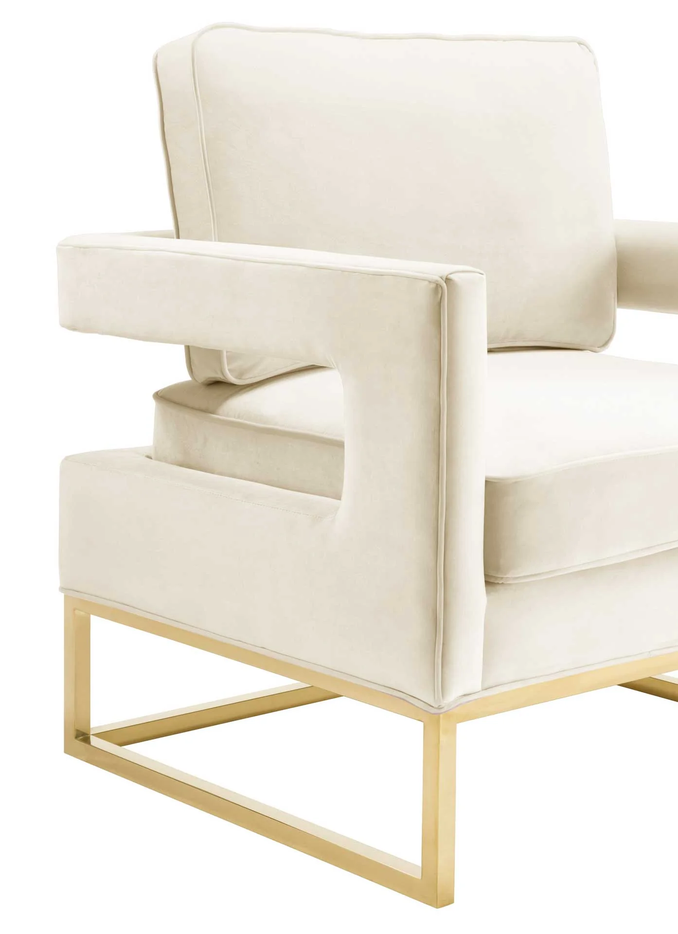 Alex Velvet Chair Cream - Image 3