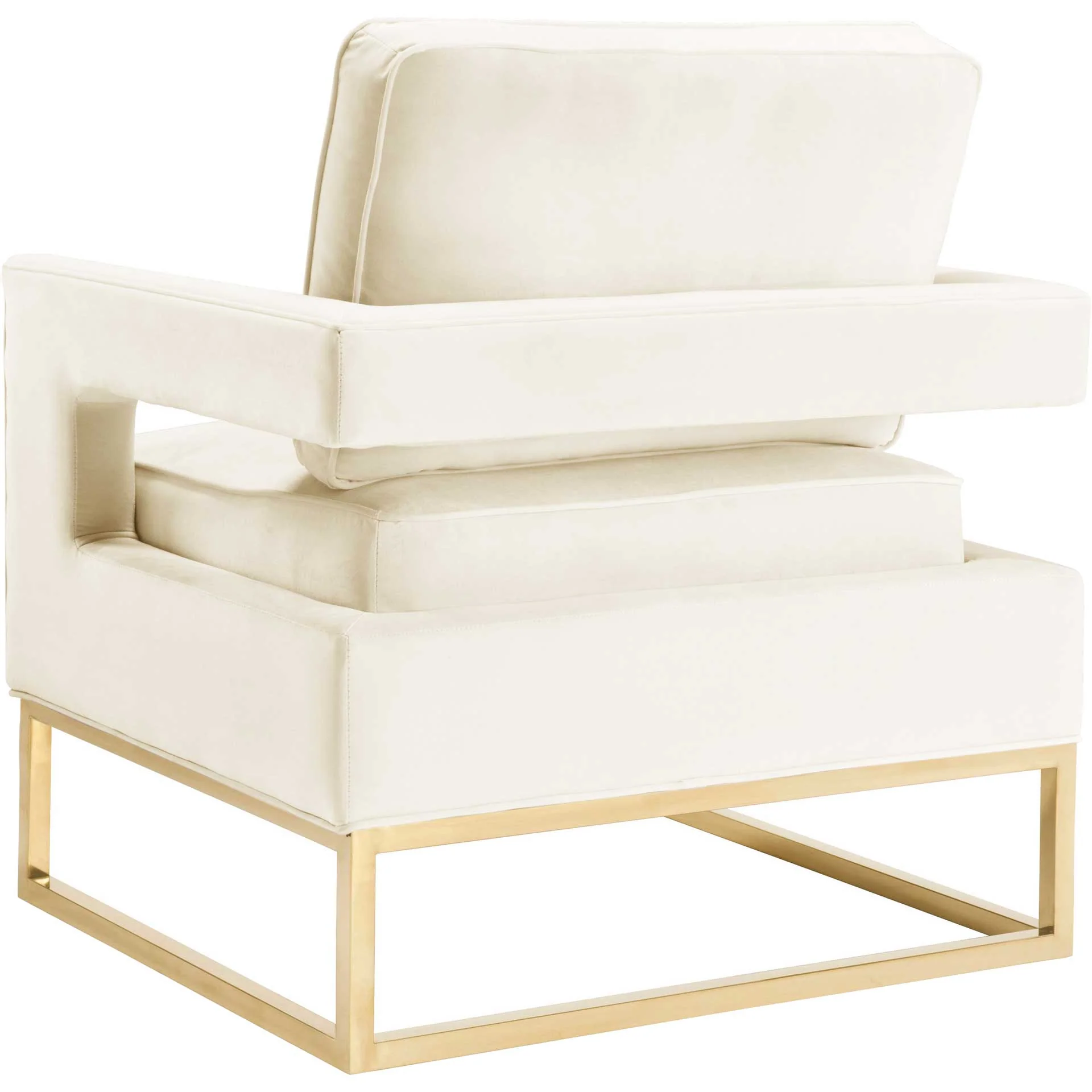 Alex Velvet Chair Cream - Image 4