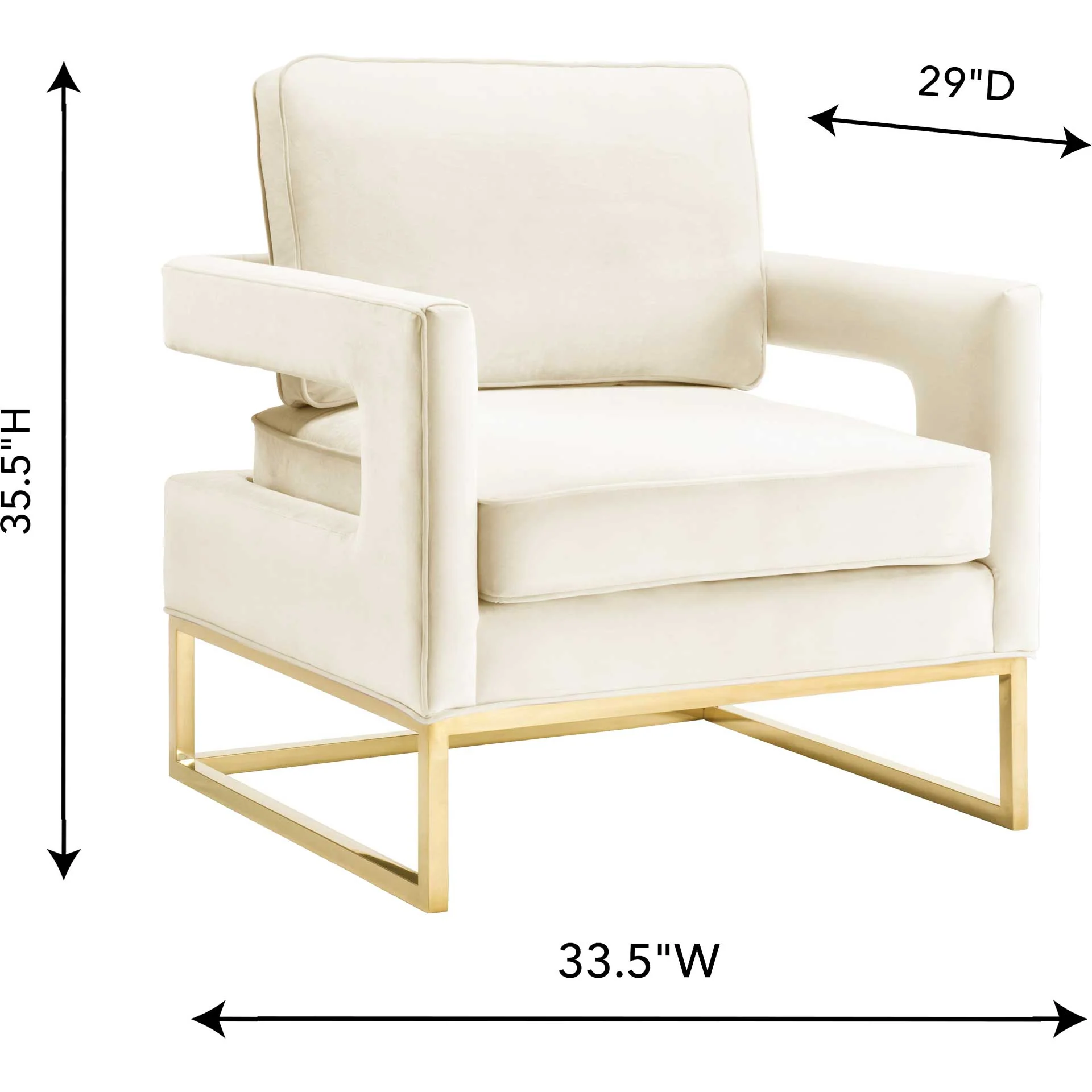 Alex Velvet Chair Cream - Image 6