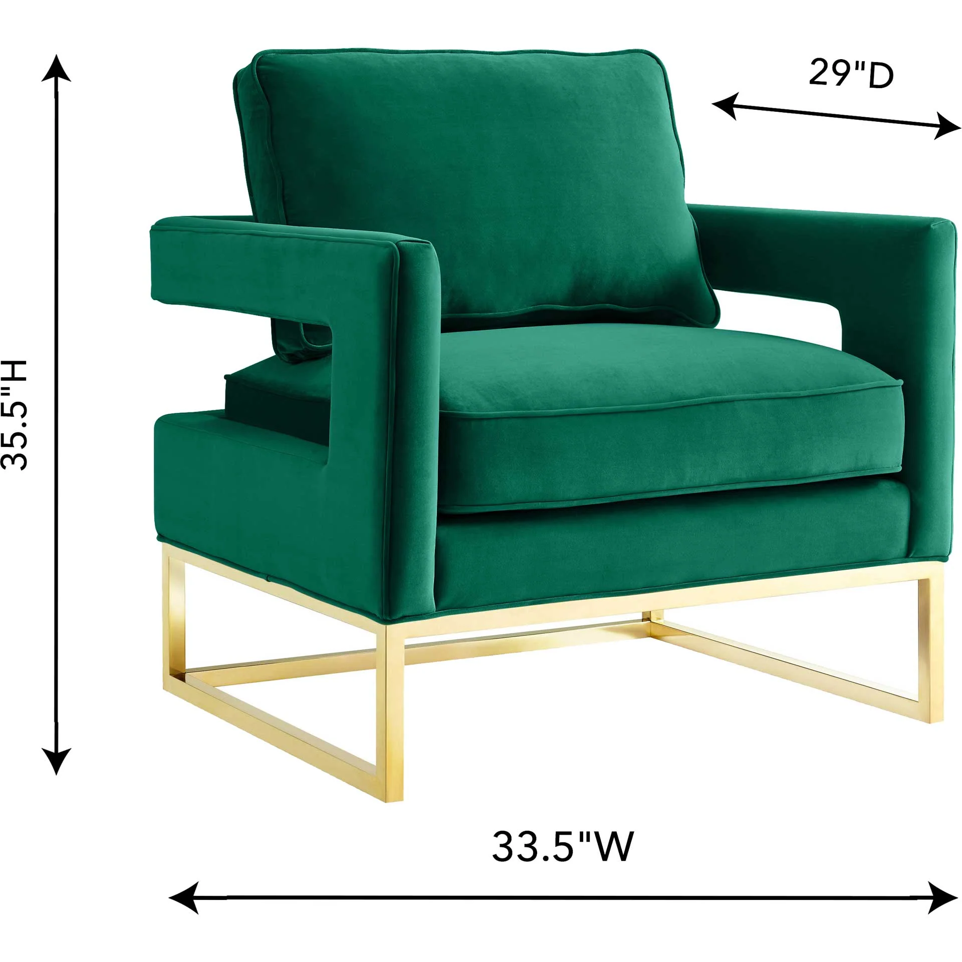 Alex Velvet Chair Green - Image 5