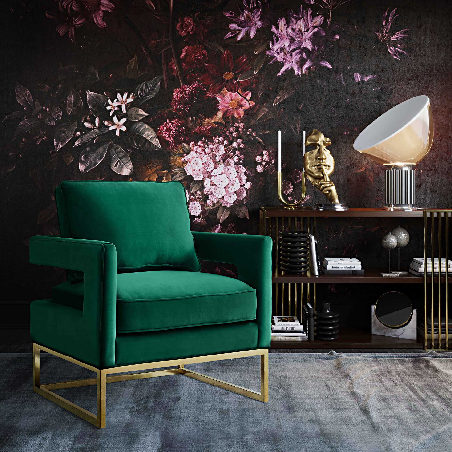 Alex Velvet Chair Green - Image 6