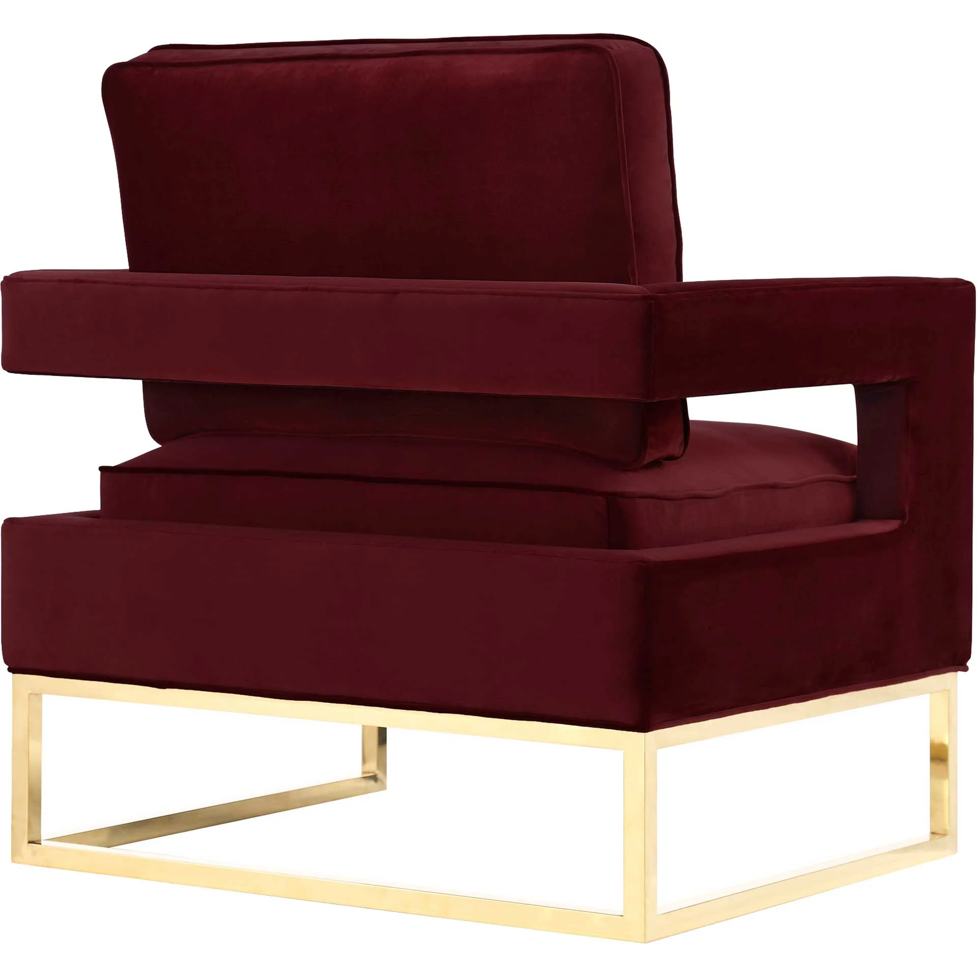 Alex Velvet Chair Maroon - Image 3