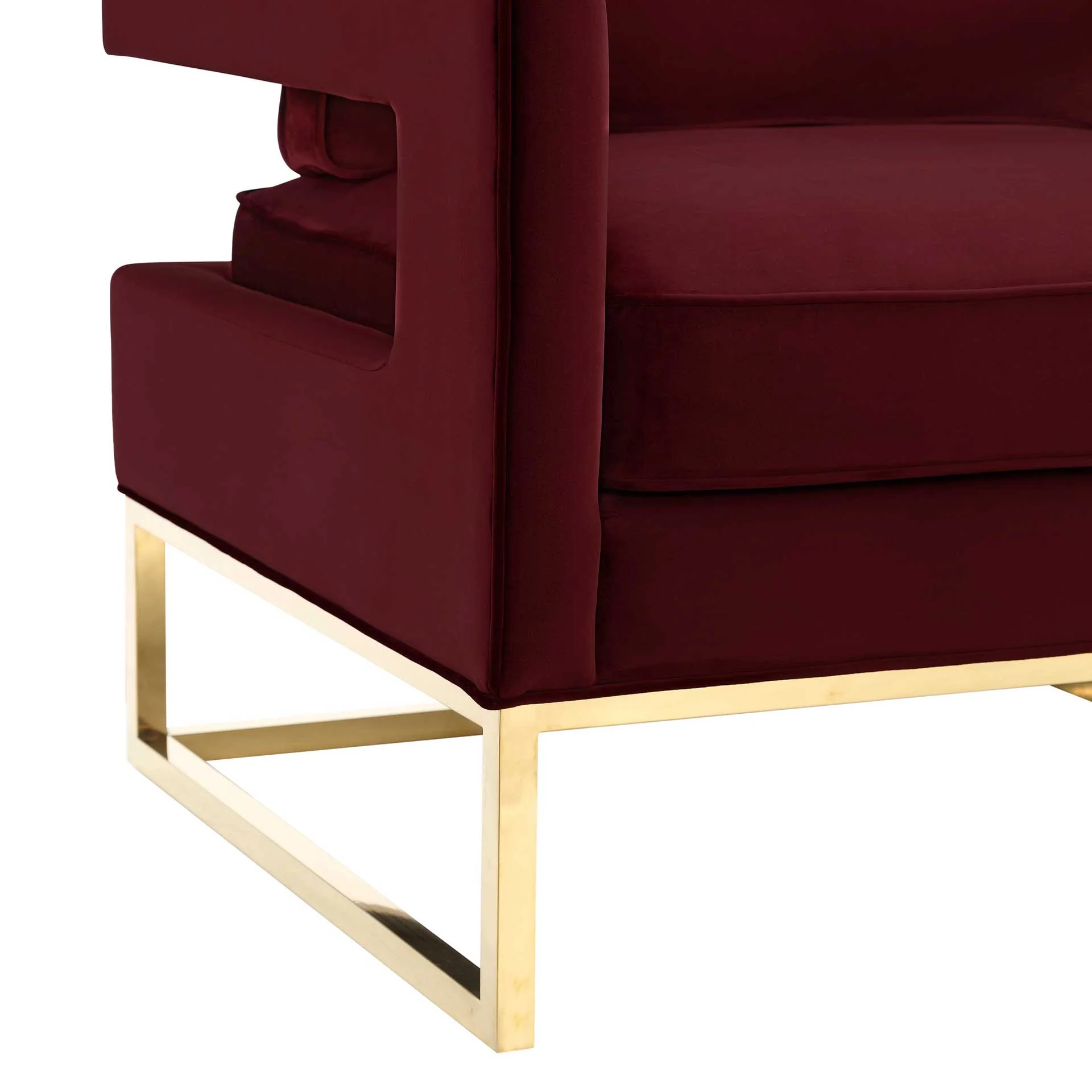 Alex Velvet Chair Maroon - Image 4