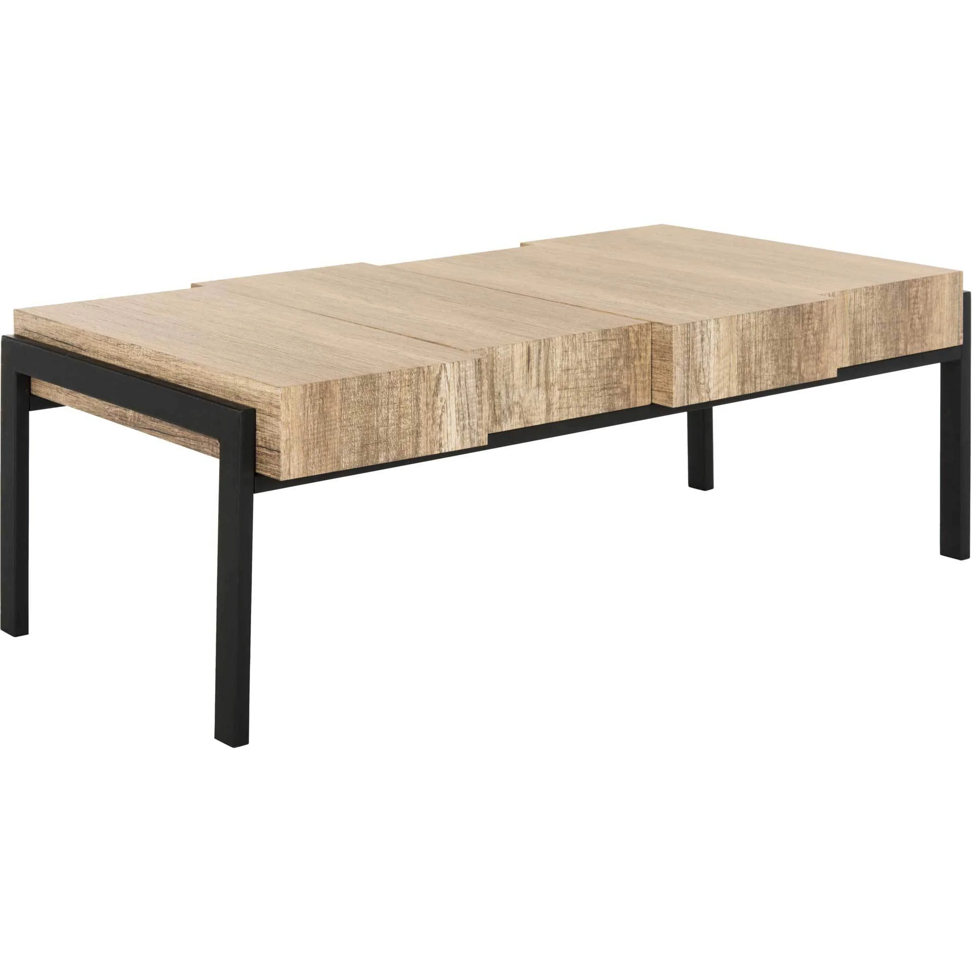 Alexa Contemporary Rustic Coffee Table Multi Brown/Black - Image 2