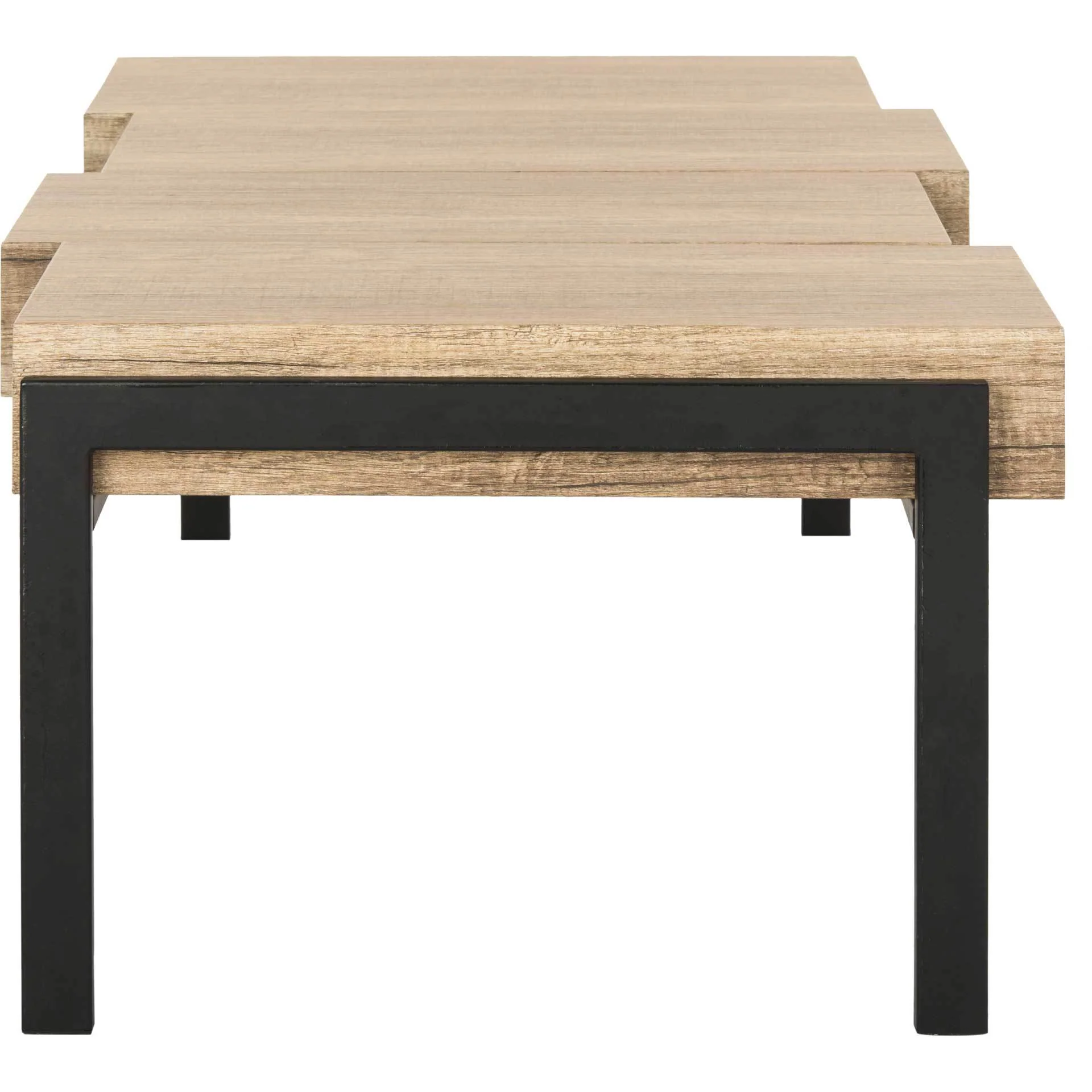 Alexa Contemporary Rustic Coffee Table Multi Brown/Black - Image 3