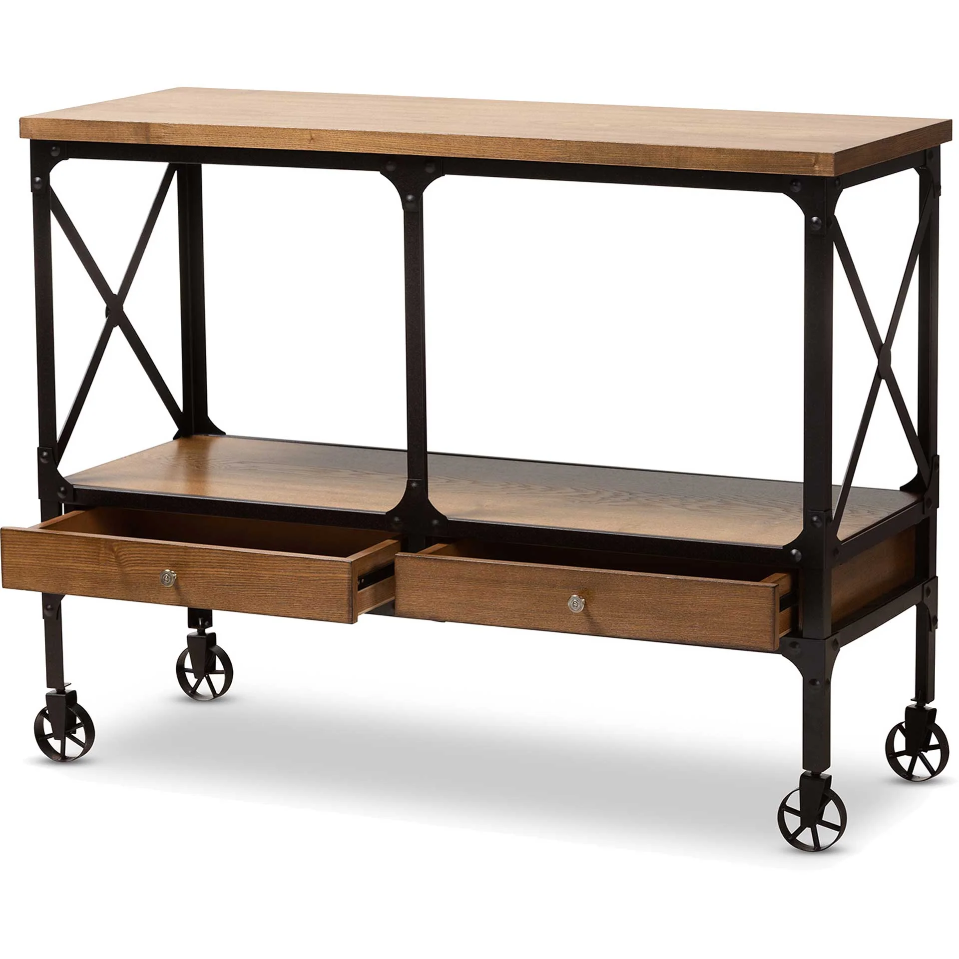 Alexandra Desk Dark Oak/Dark Bronze - Image 3