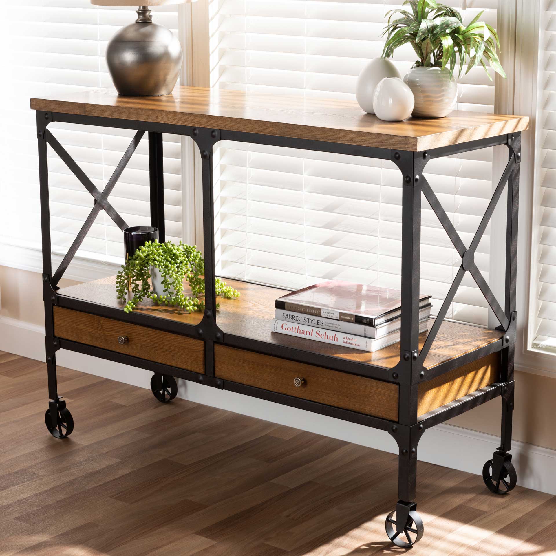 Alexandra Desk Dark Oak/Dark Bronze - Image 7