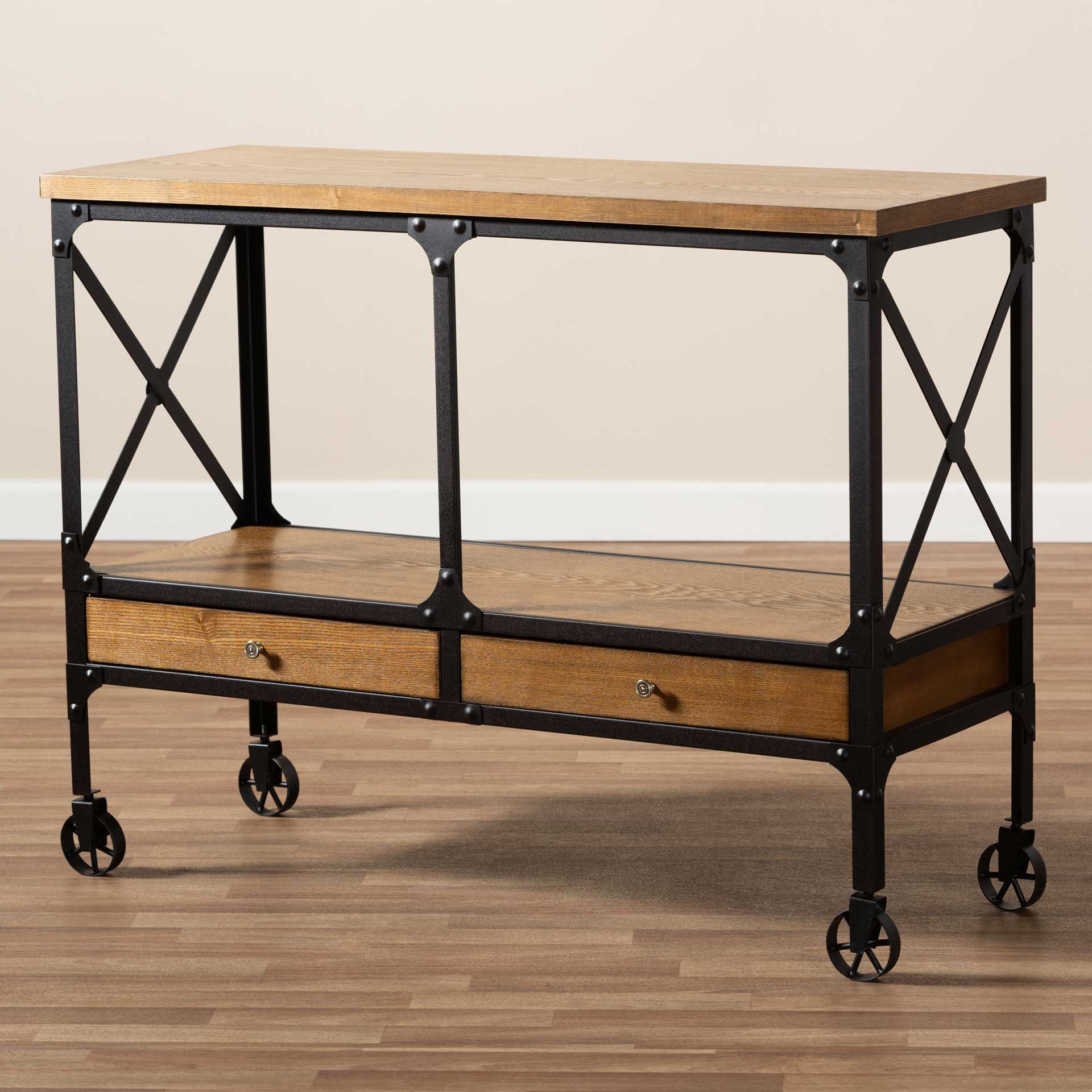 Alexandra Desk Dark Oak/Dark Bronze - Image 8
