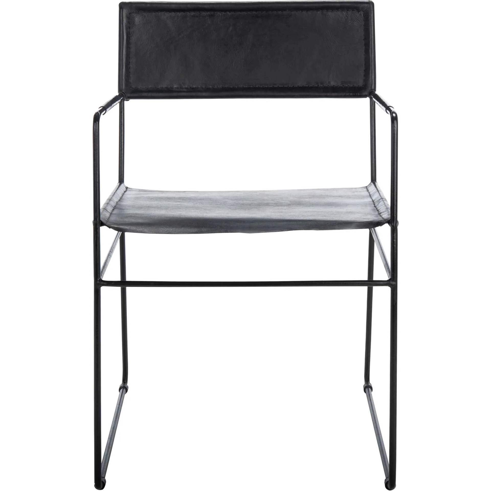 Alfio Leather Dining Chair Black (Set of 2) - Image 3