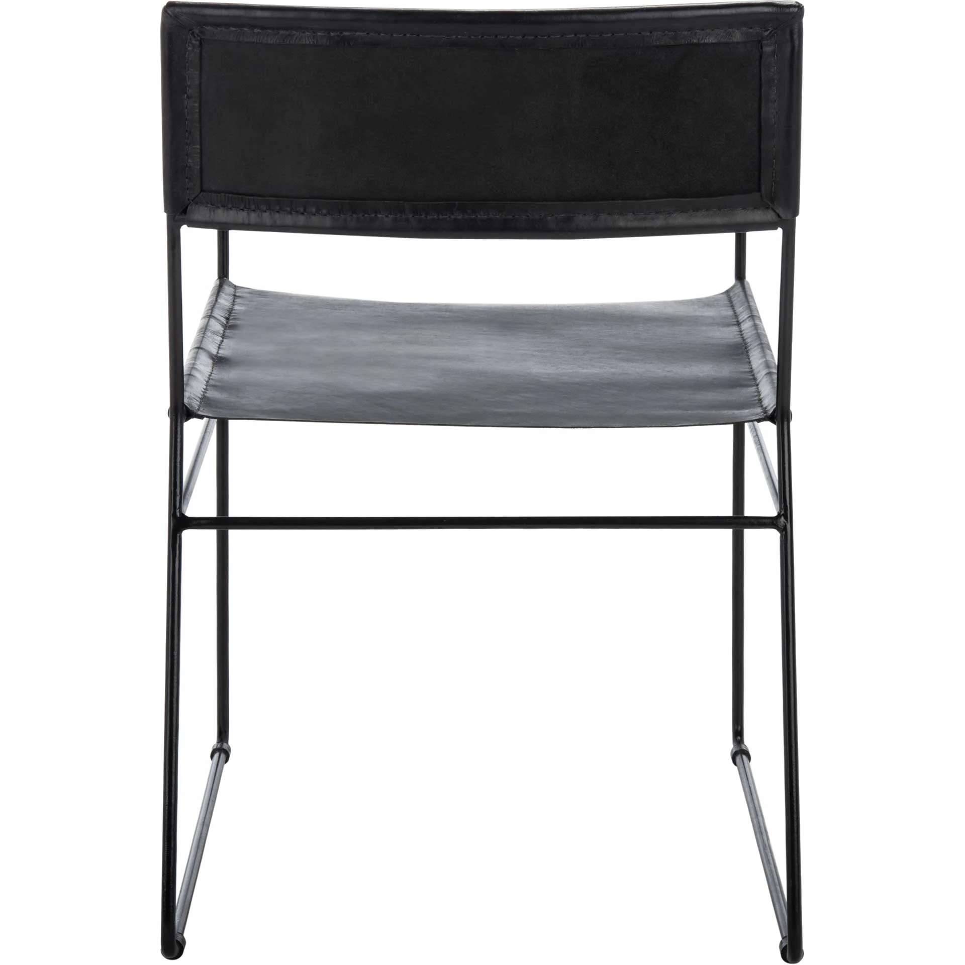 Alfio Leather Dining Chair Black (Set of 2) - Image 4