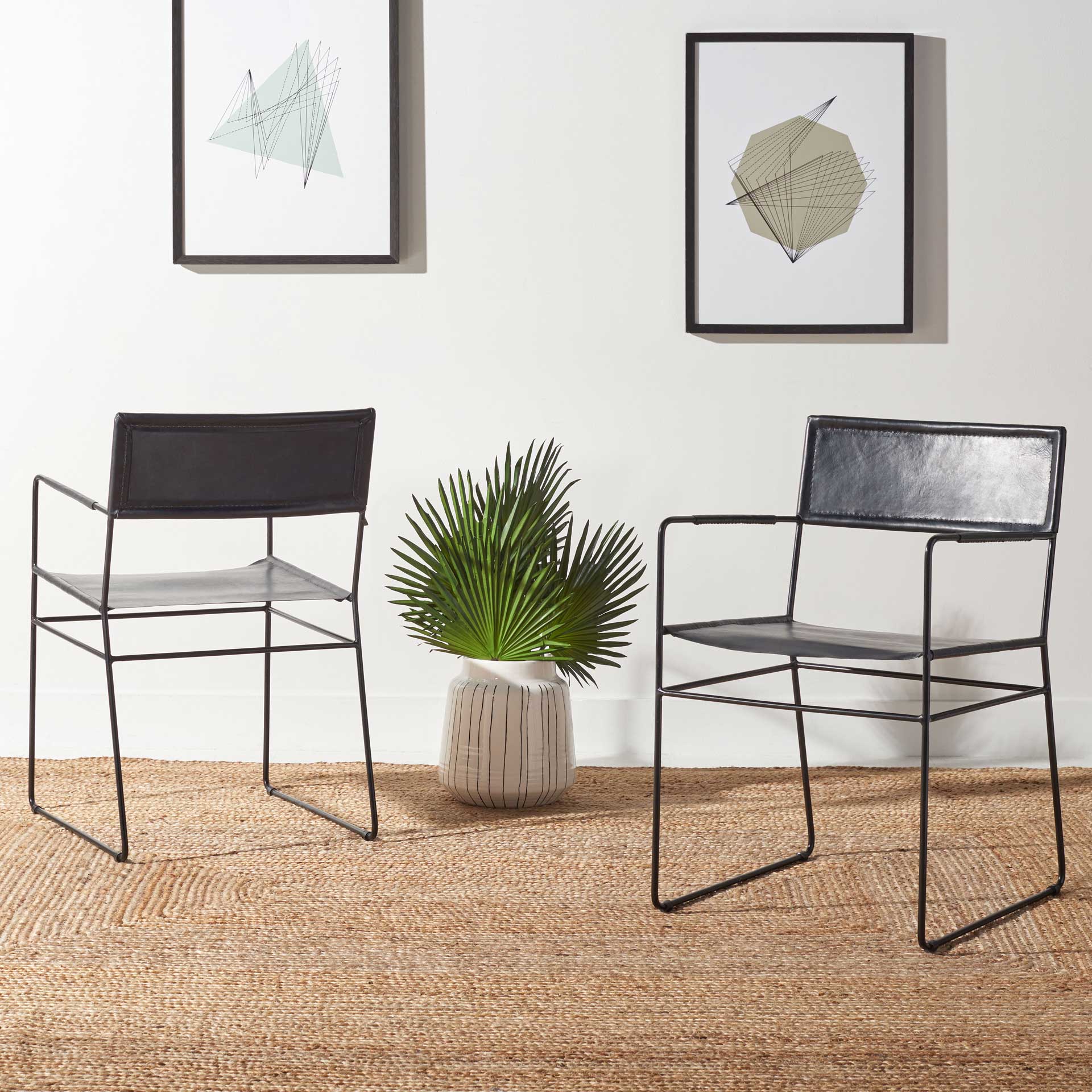 Alfio Leather Dining Chair Black (Set of 2) - Image 5