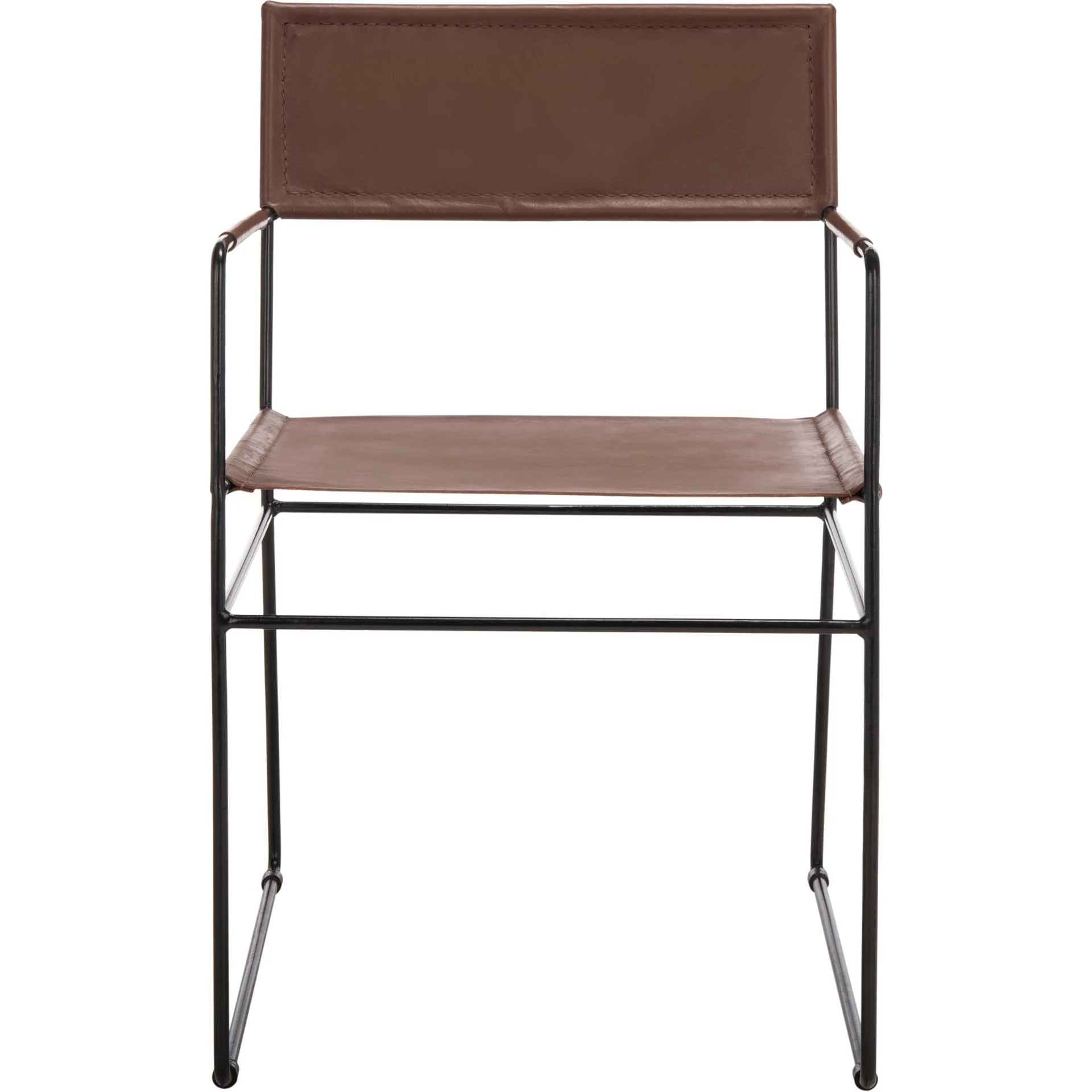 Alfio Leather Dining Chair Cognac/Black (Set of 2) - Image 3