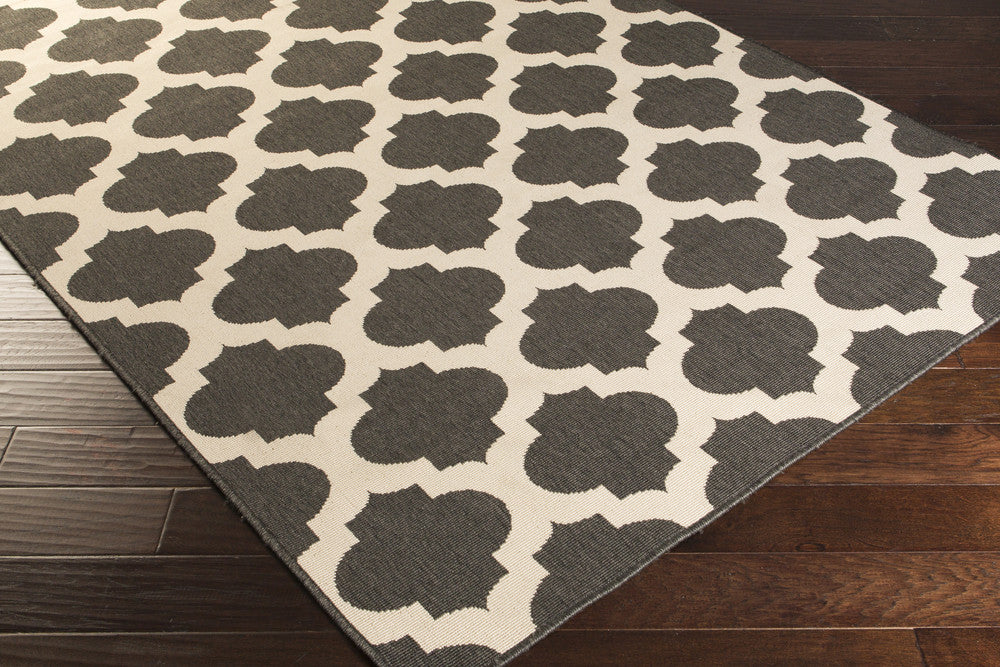 Alfresco Lattice Black/Beige Area Rug - Image 4