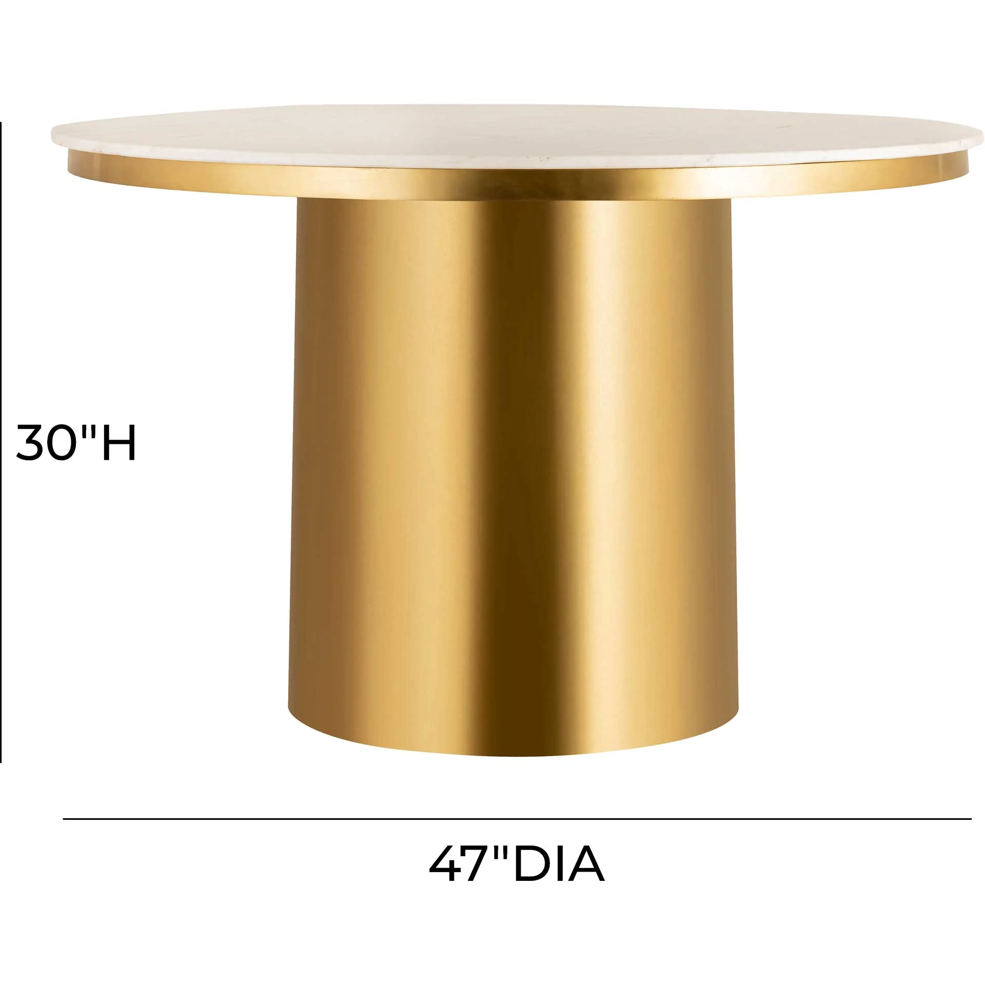 Alisha Marble Dining Table Gold/White - Image 8