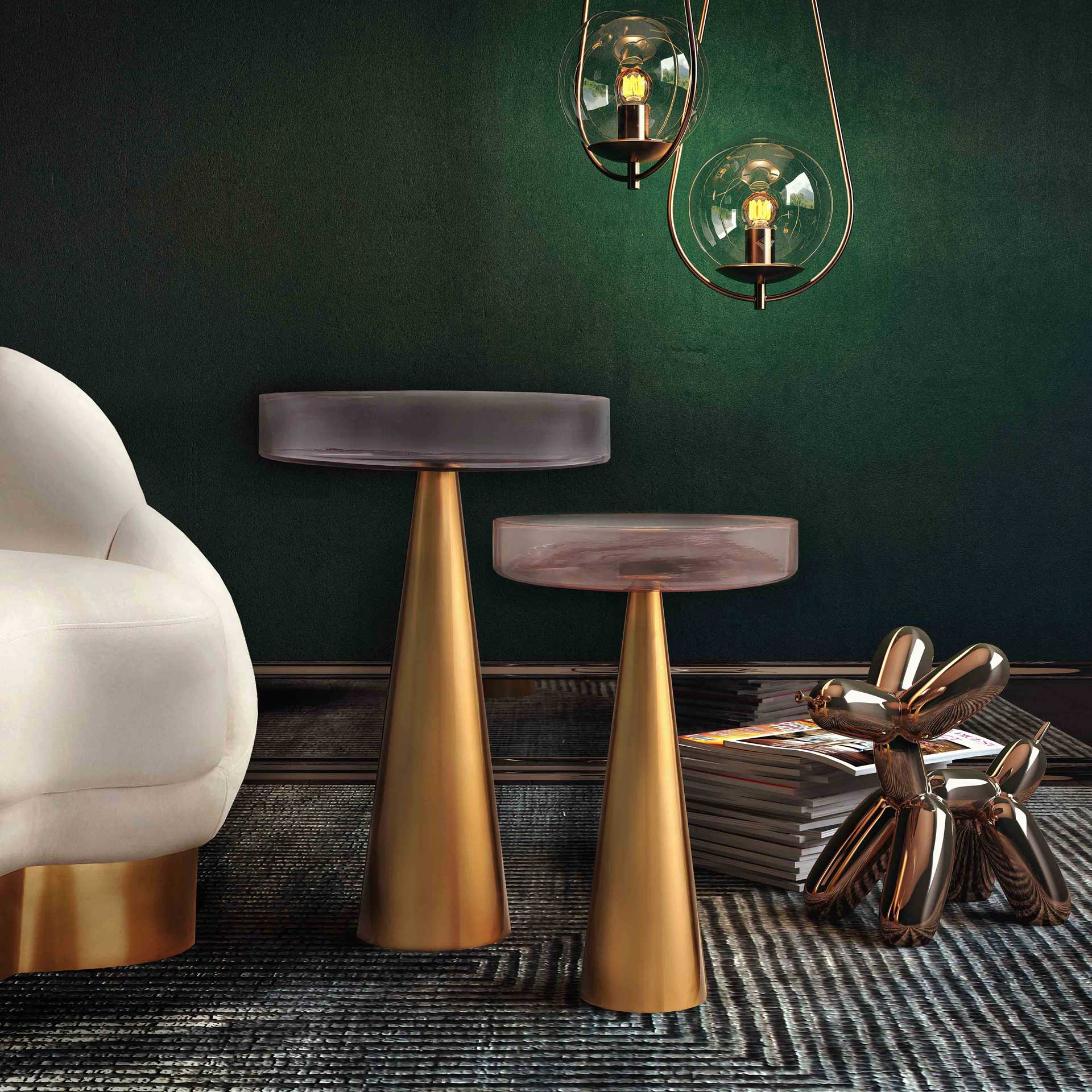 Allegory Side Table Gold/Pink - Image 9
