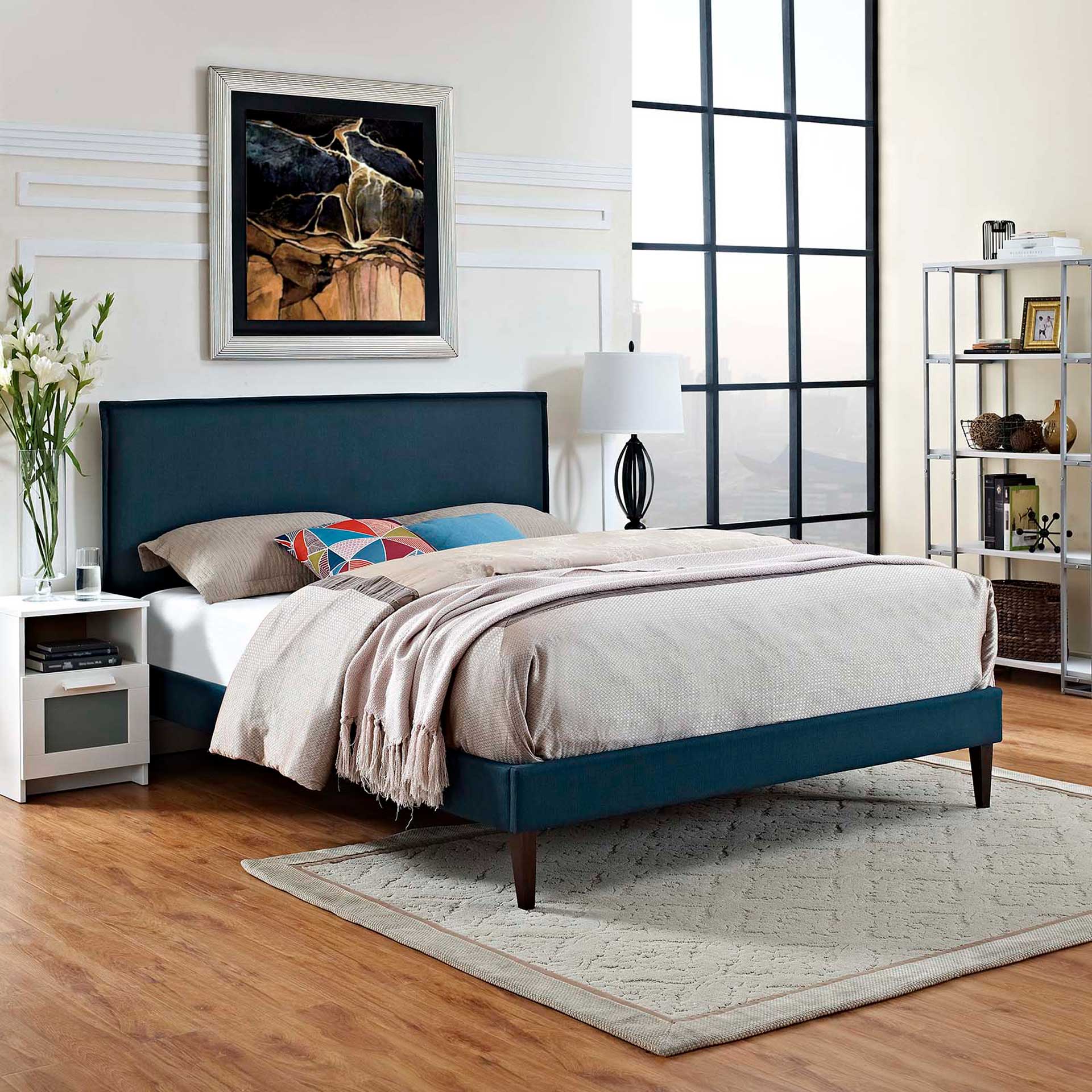 Allen Fabric Platform Bed Azure - Image 5