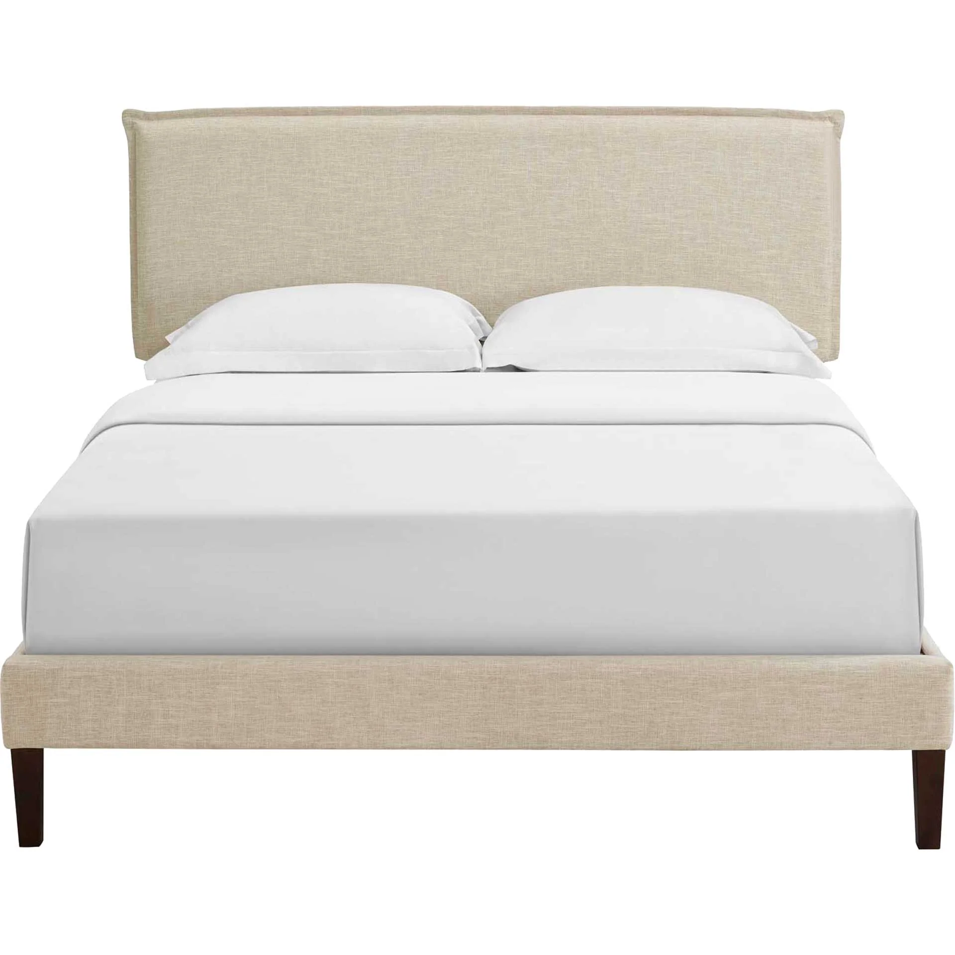 Allen Fabric Platform Bed Beige - Image 2