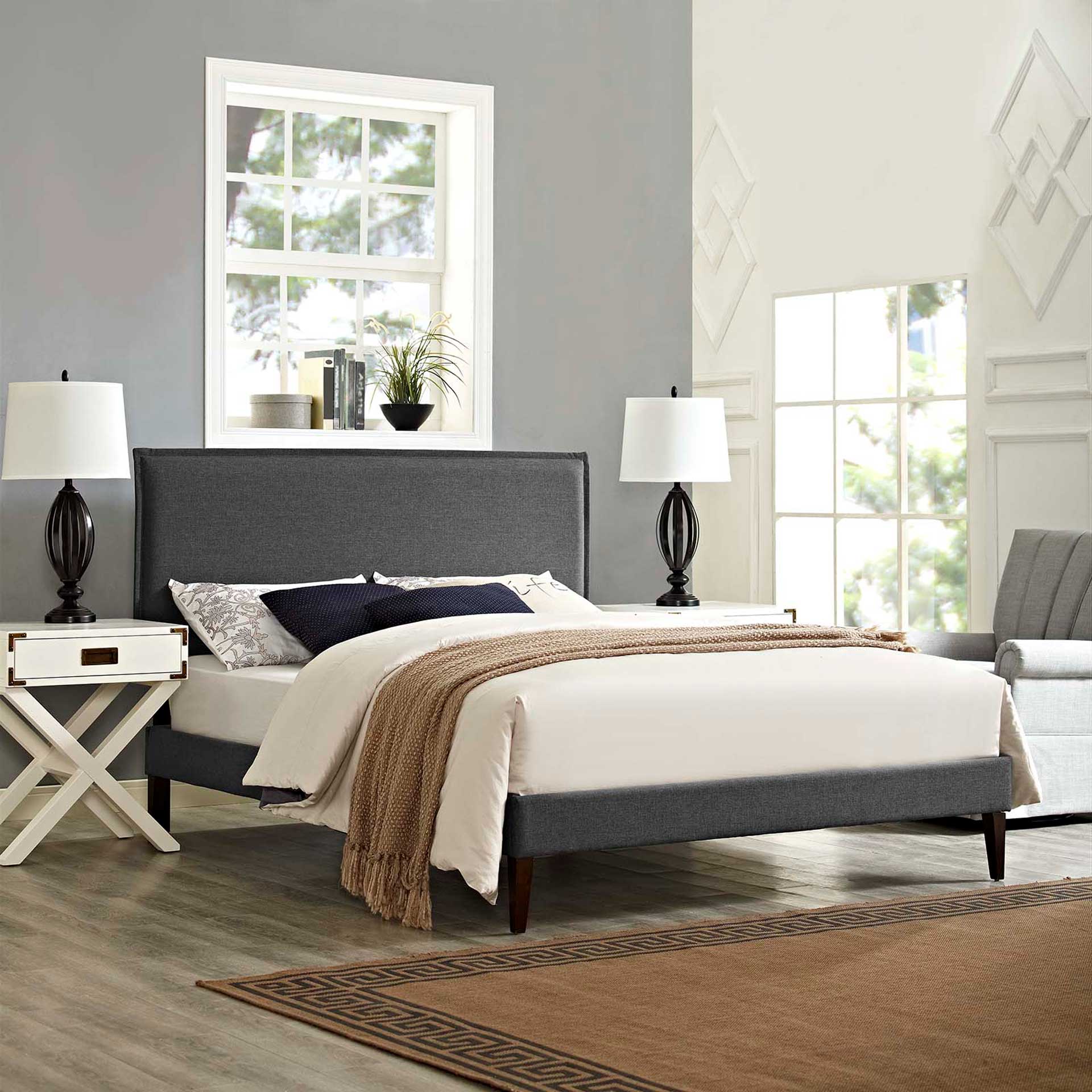 Allen Fabric Platform Bed Gray - Image 5