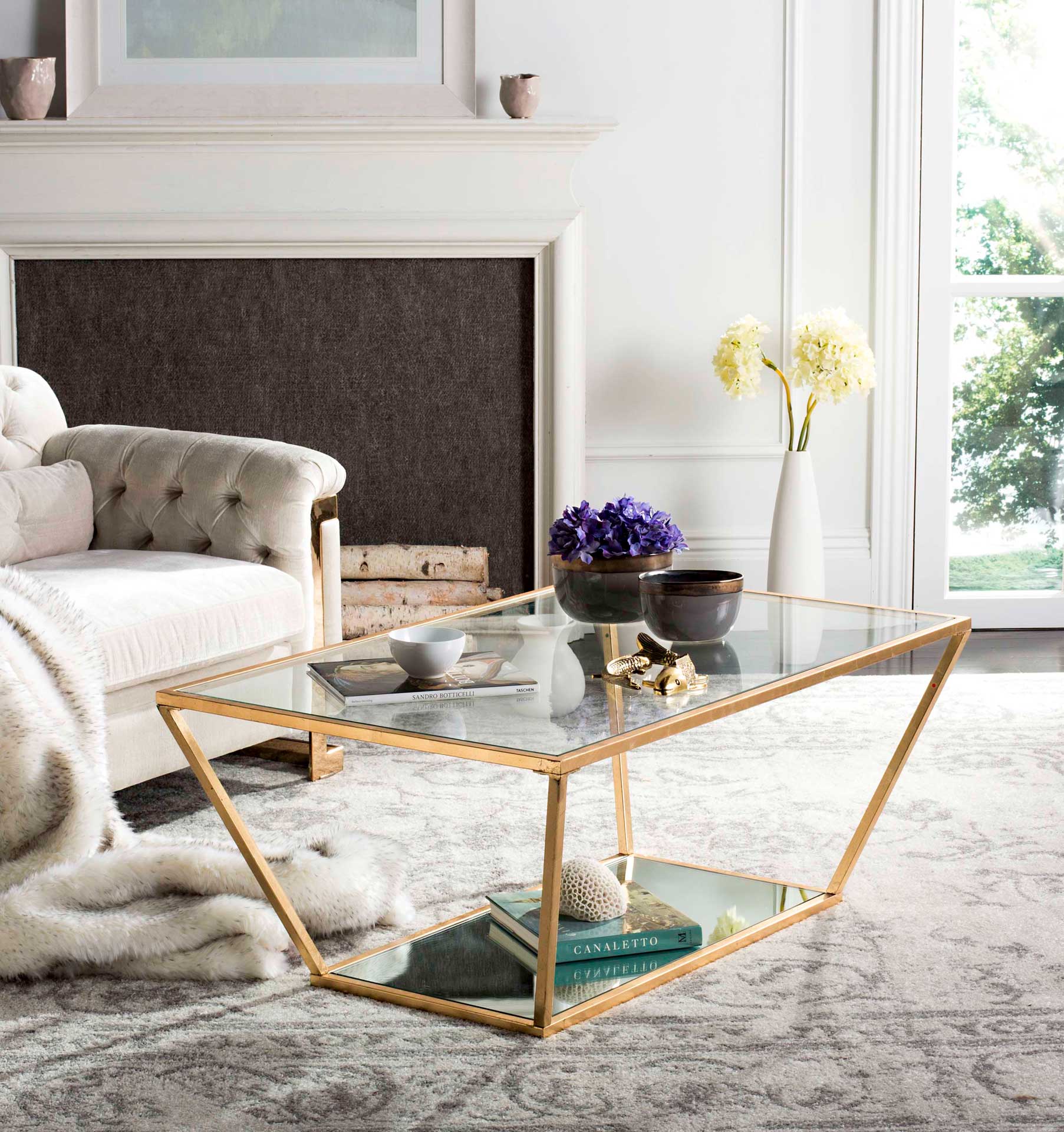 Allen Gold Leaf Retro Coffee Table Gold - Image 7