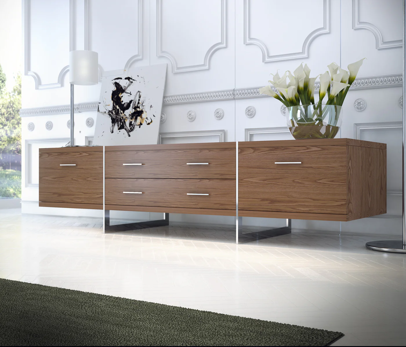 Allen Media Cabinet Walnut - Image 3