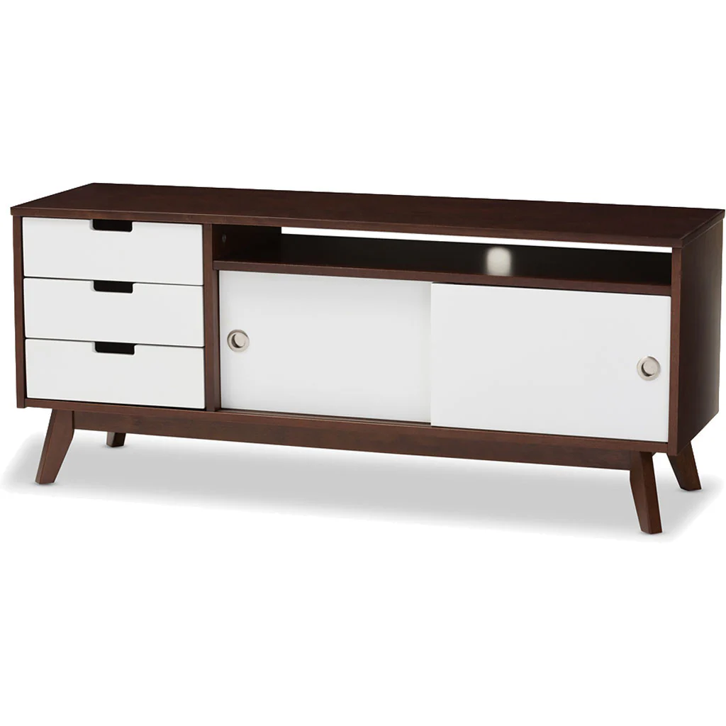 Alpha TV Cabinet White/Walnut - Image 2