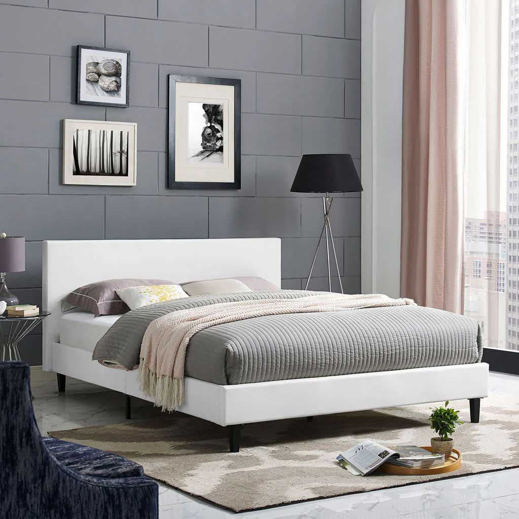Alwyn Vinyl Bed White - Image 5