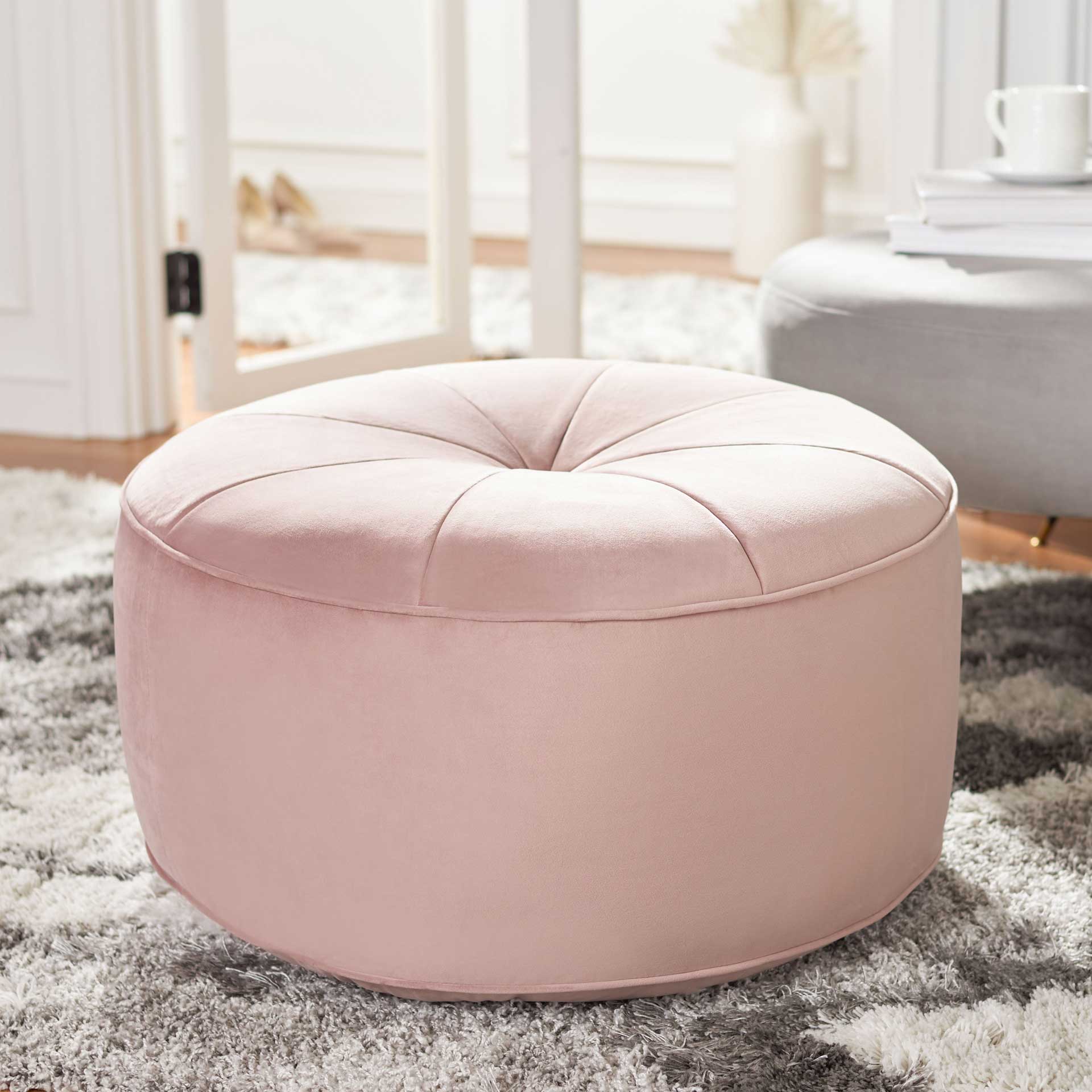 Amada Round Ottoman Blush - Image 3