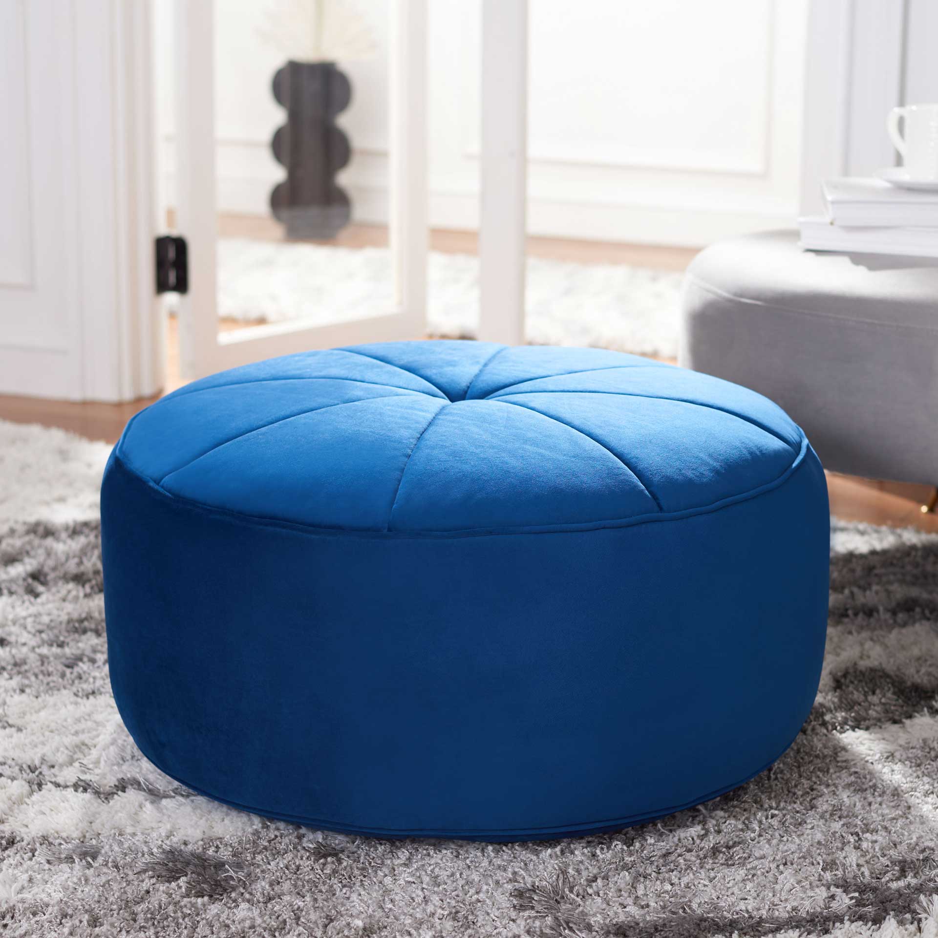 Amada Round Ottoman Navy - Image 3