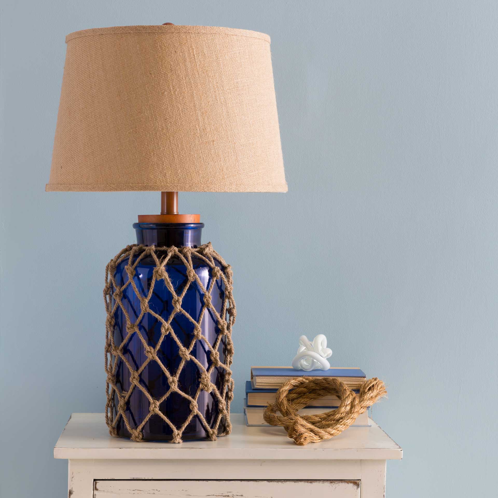 Amaia Table Lamp Dark Blue/Wheat/Navy - Image 7